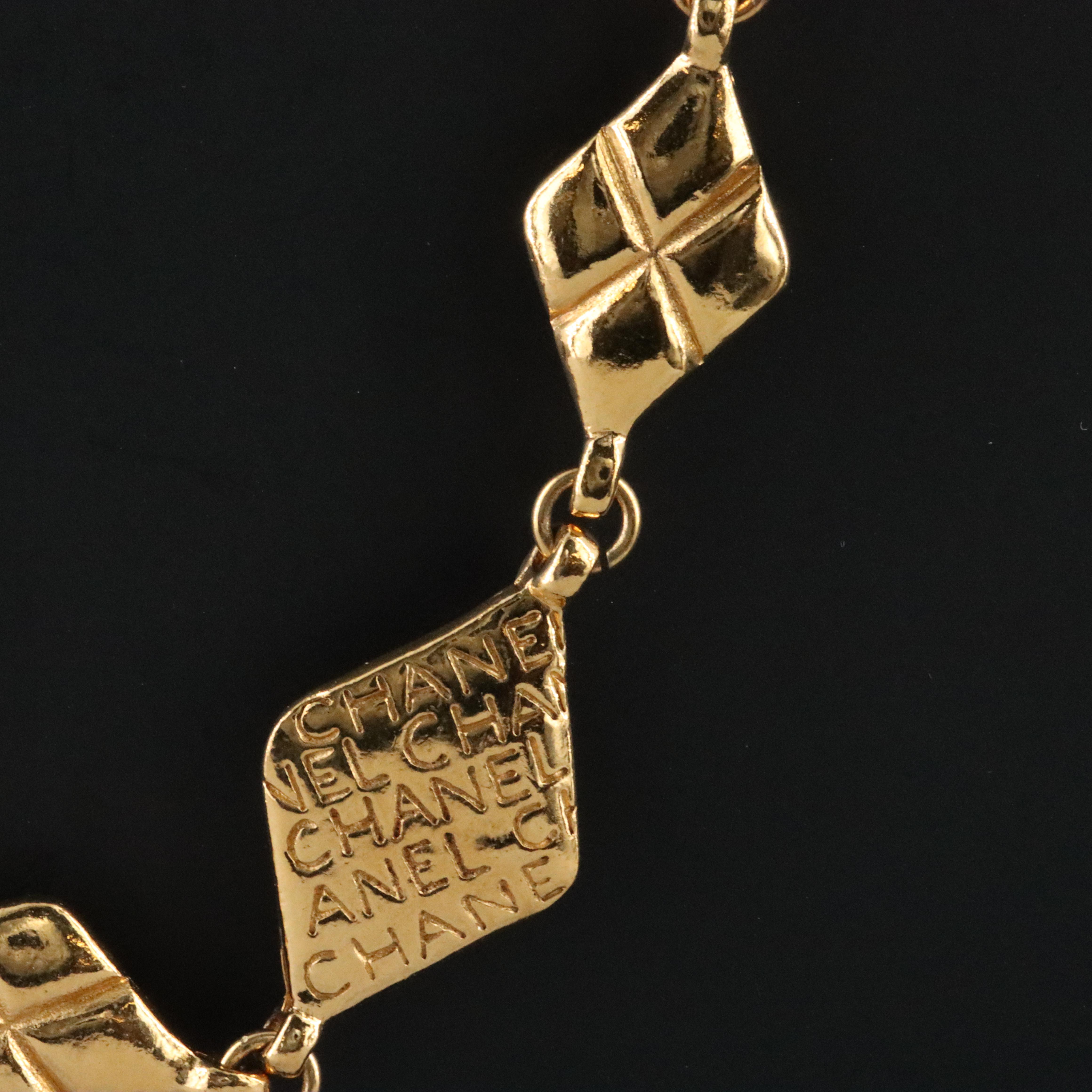 Chanel Rhombus Link Necklace Vintage