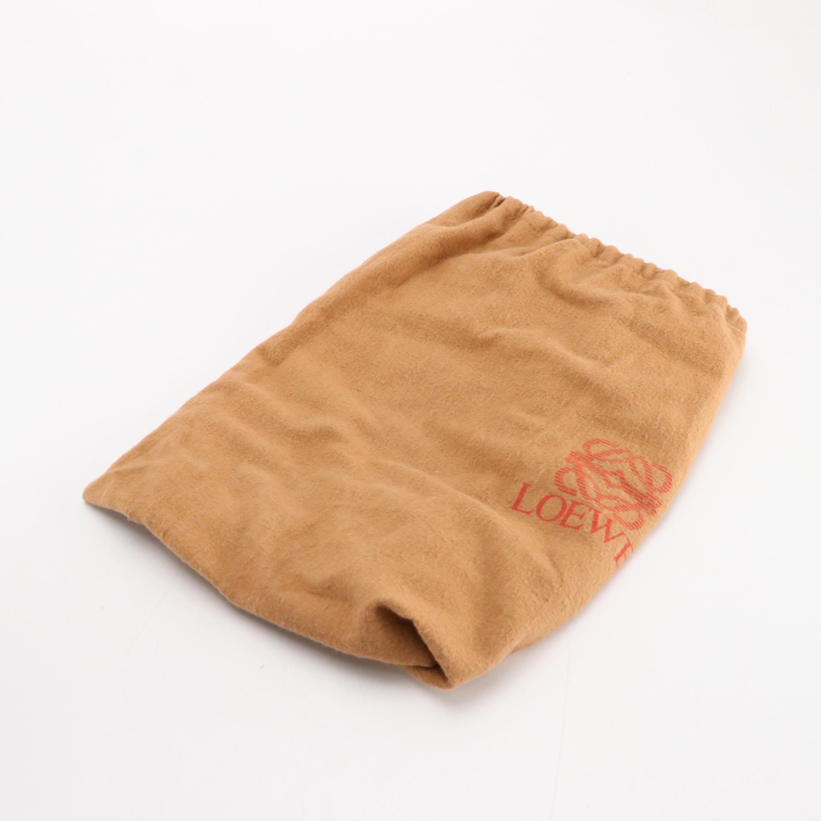 Loewe Mesh Nylon Backpack Bag and Zip Pouch with Brown Leather Trim