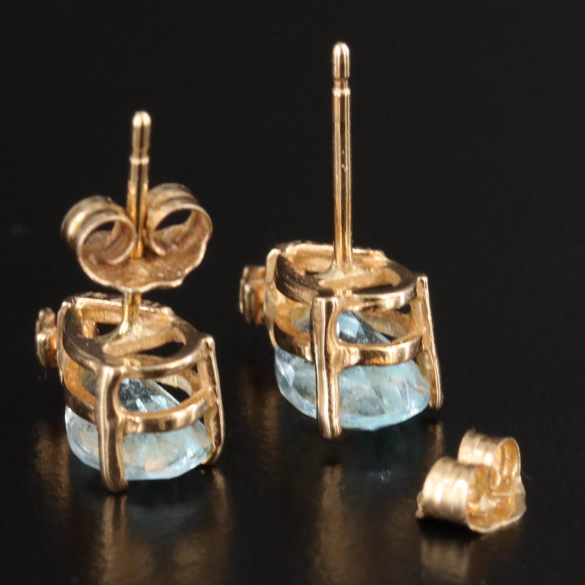 14K Topaz and Diamond Earrings