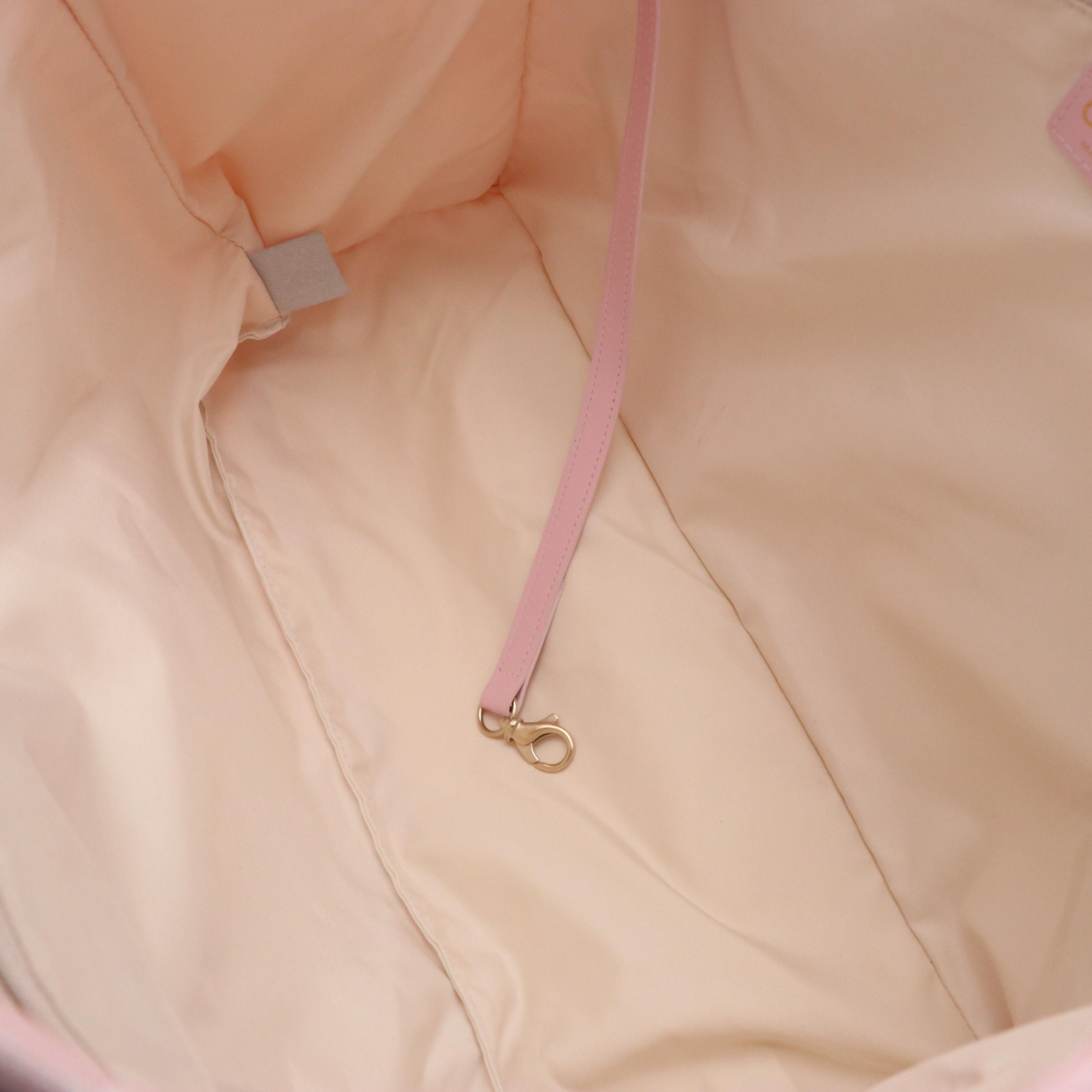 Chanel Travel Ligne Tote in Pink Nylon Jacquard CC Canvas and Leather