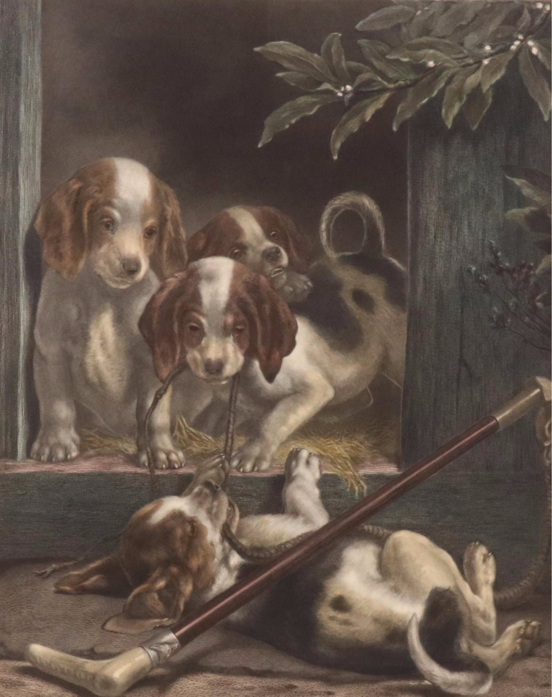 Engraving and Mezzotint "The First Taste" After Samuel John Carter