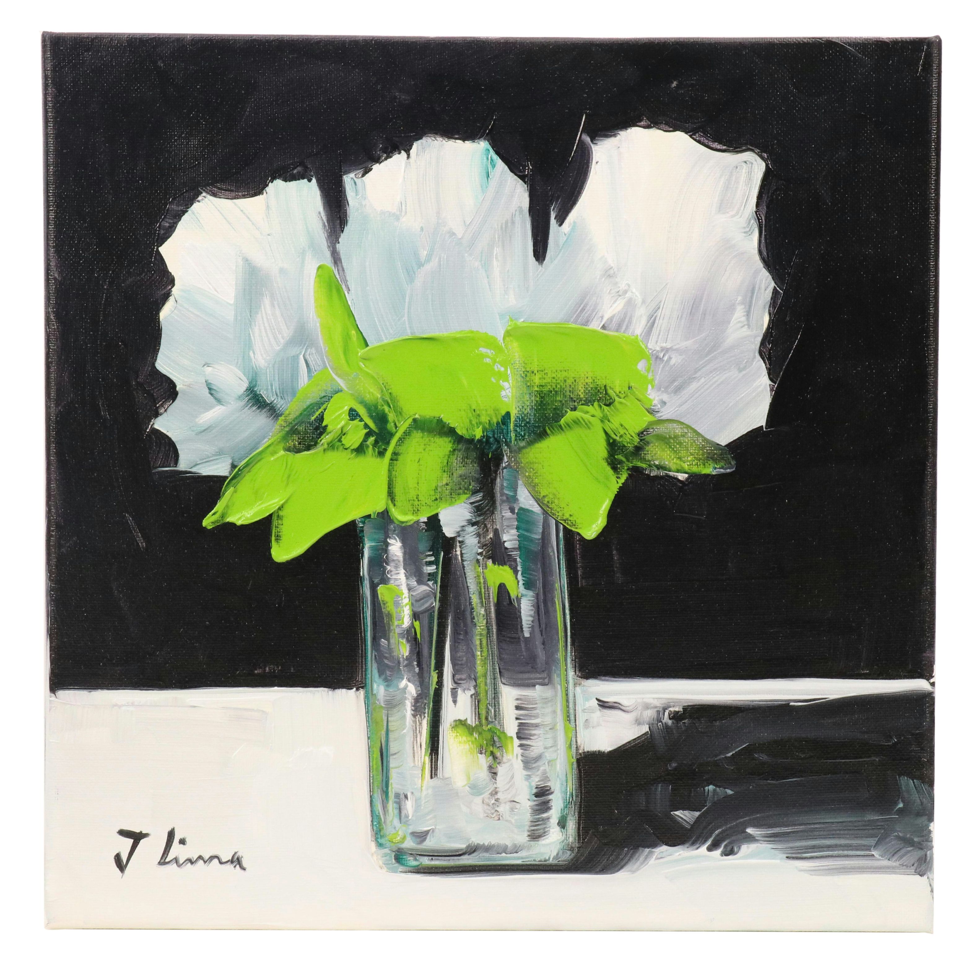 José M. Lima Floral Still Life Oil Painting, 2025