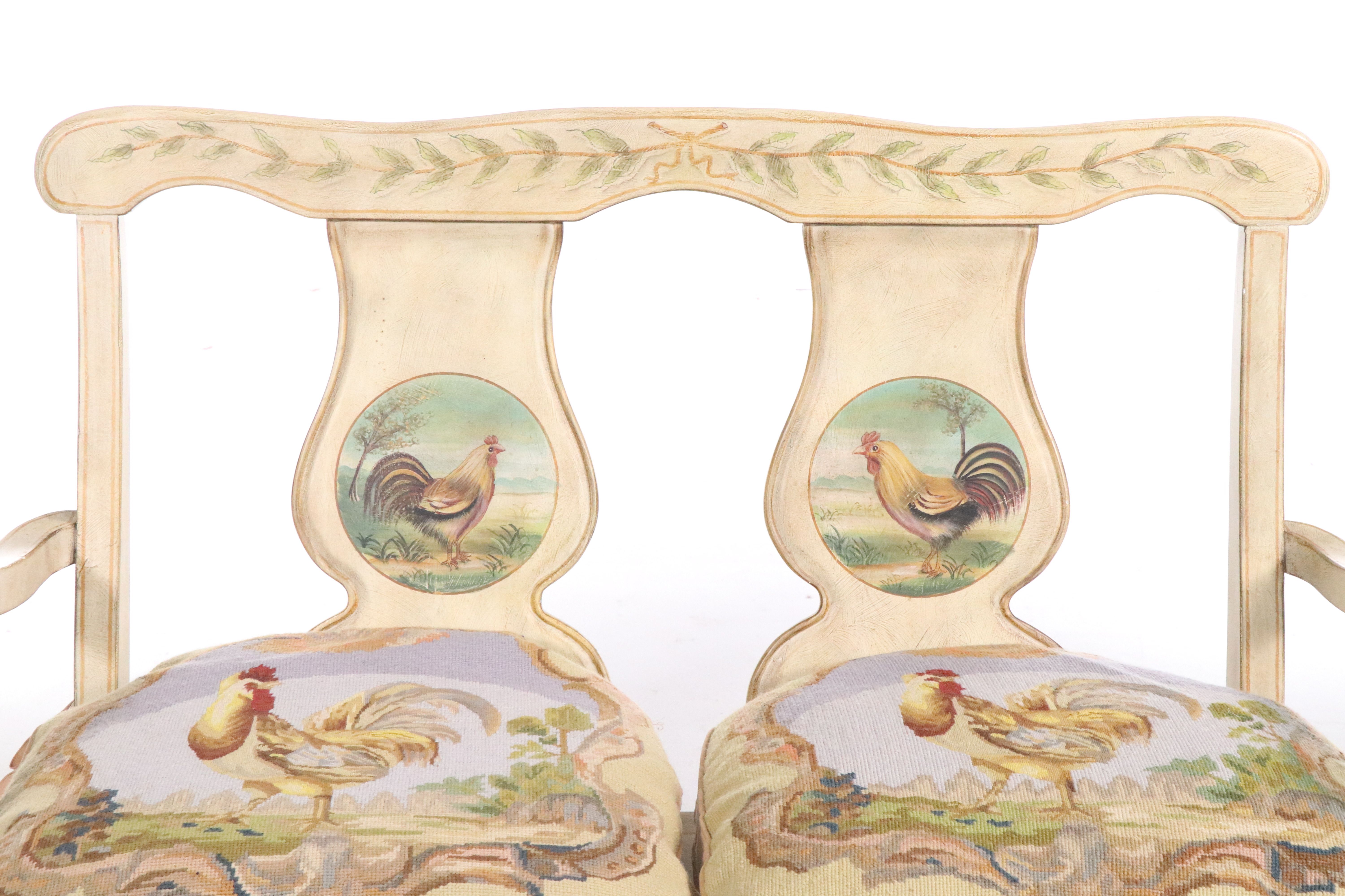 Drexel-Heritage Hand-Painted Wood Bench