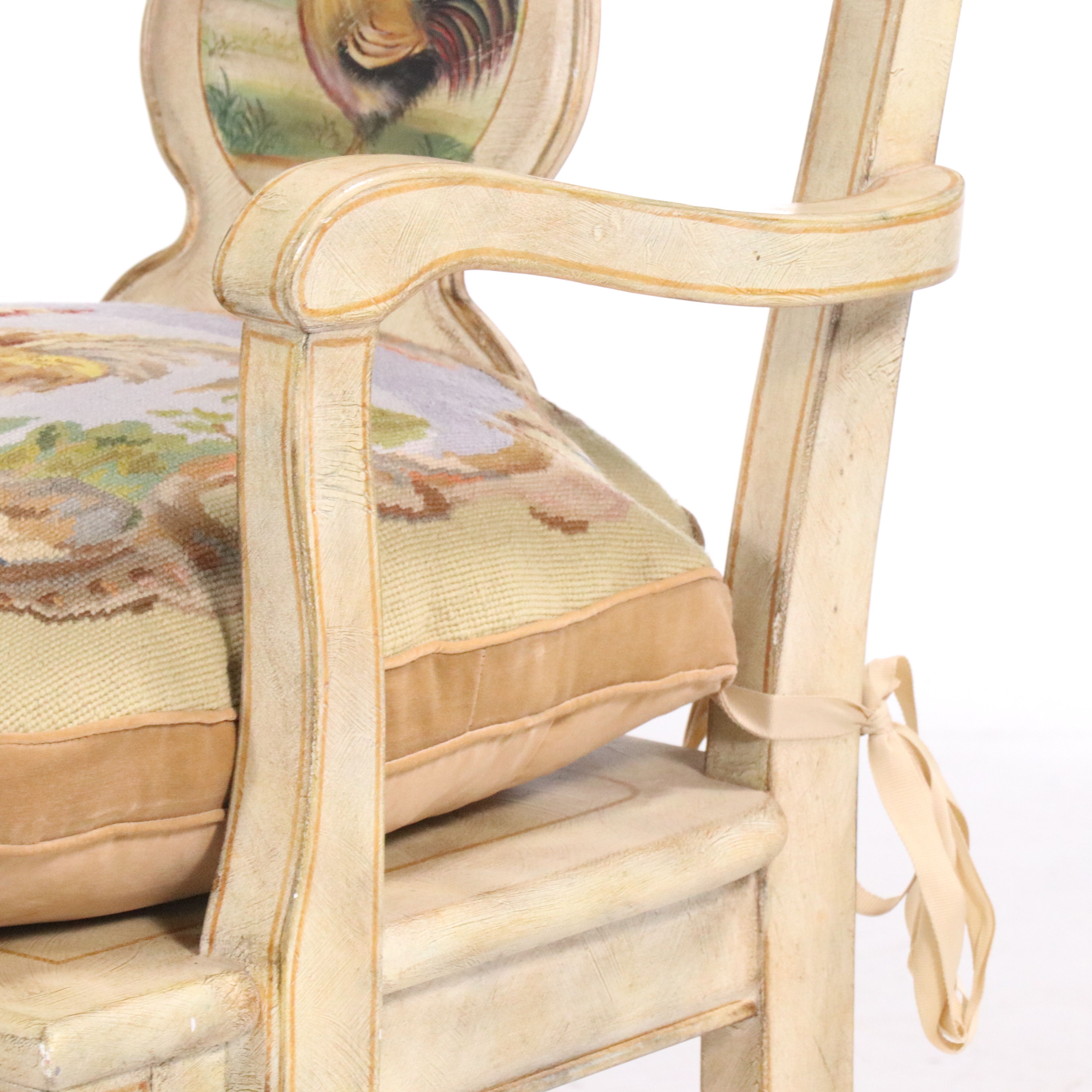 Drexel-Heritage Hand-Painted Wood Bench