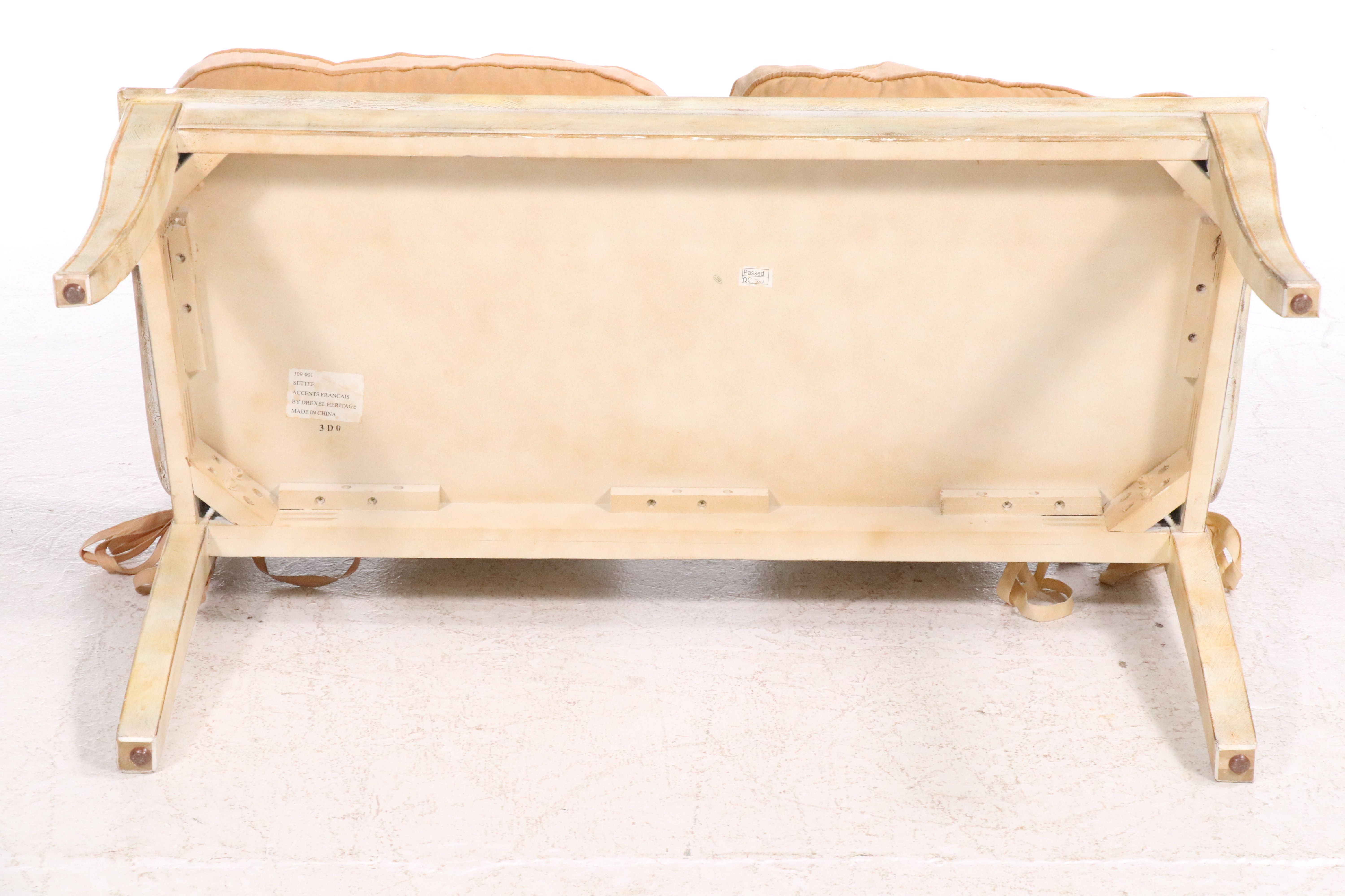 Drexel-Heritage Hand-Painted Wood Bench