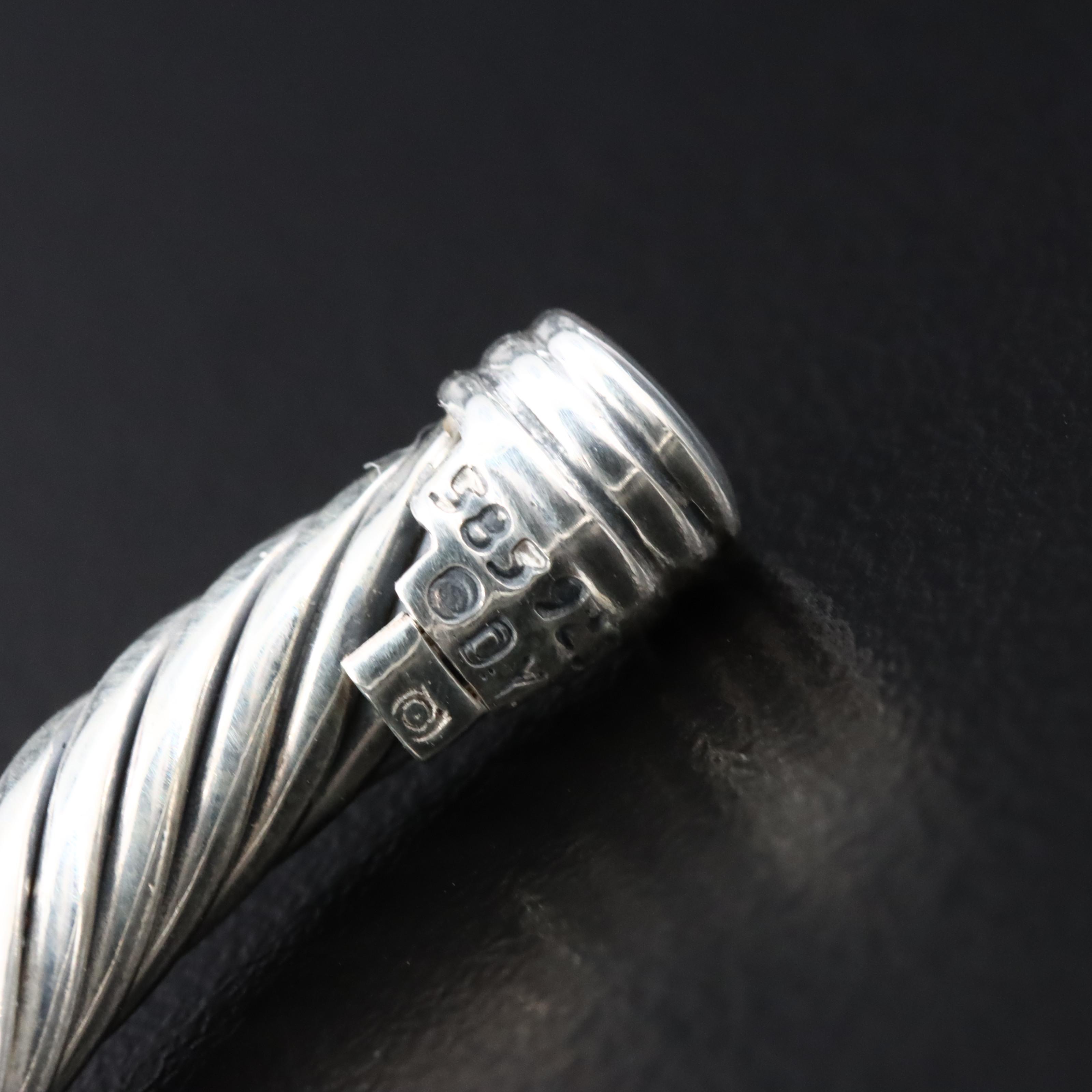 David Yurman Sterling and 14K X Classic Cable Station Bracelet