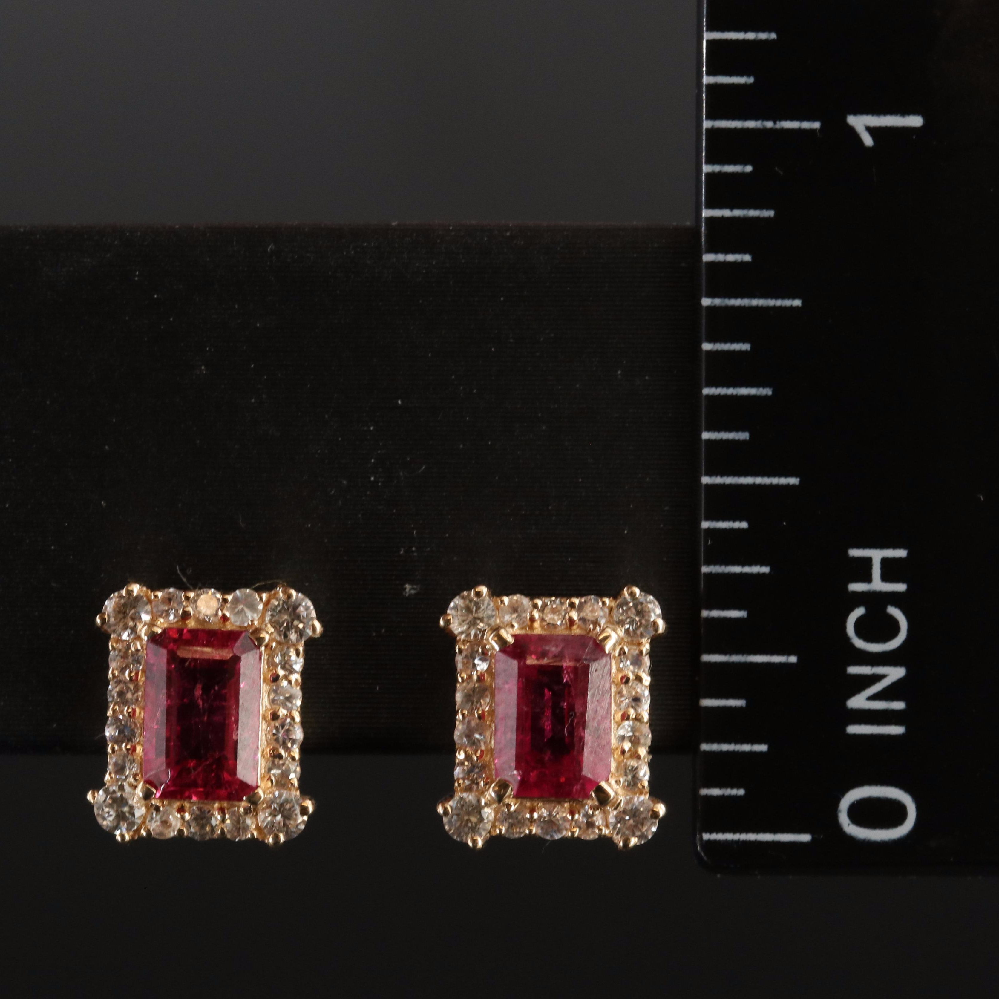 14K Tourmaline and White Sapphire Earrings
