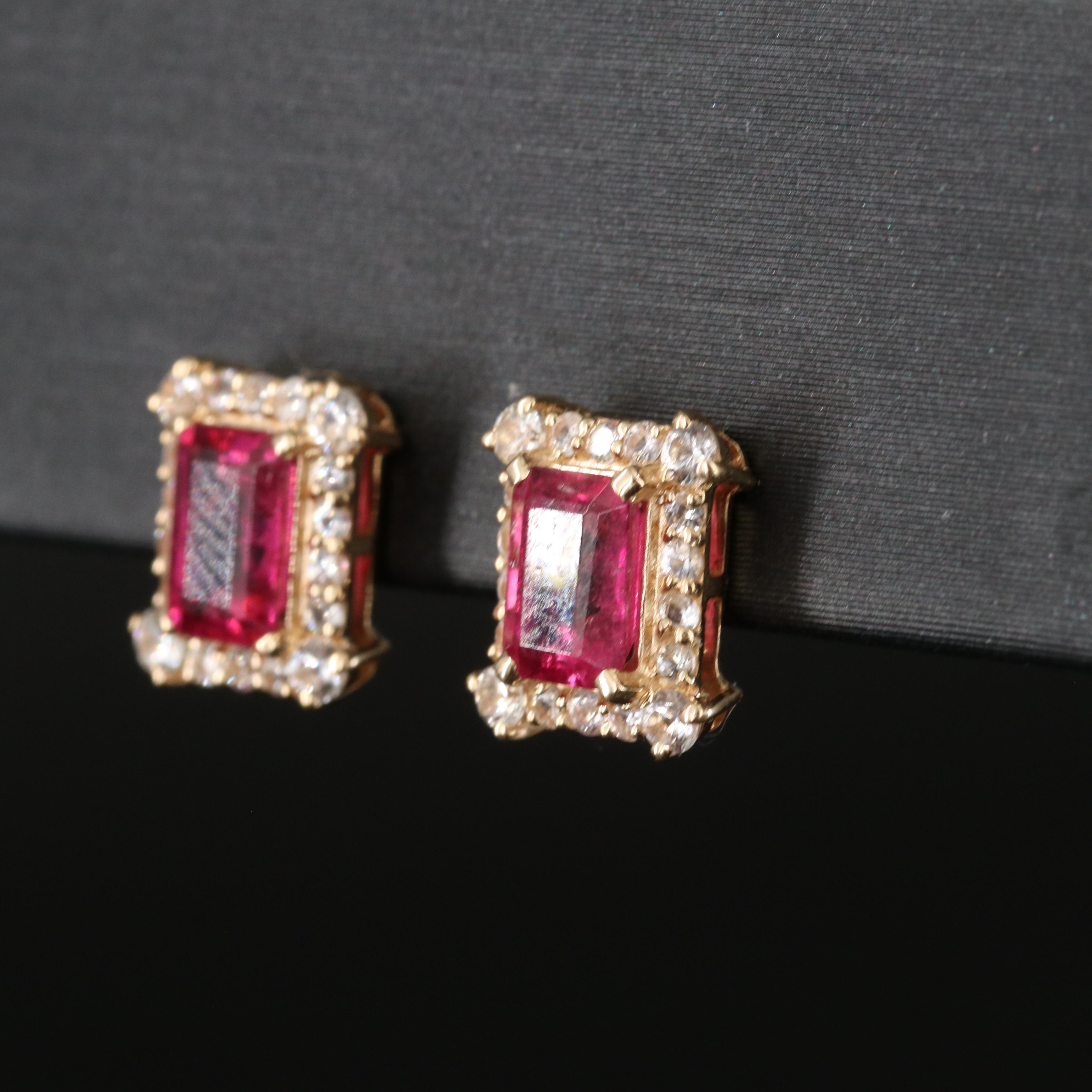 14K Tourmaline and White Sapphire Earrings
