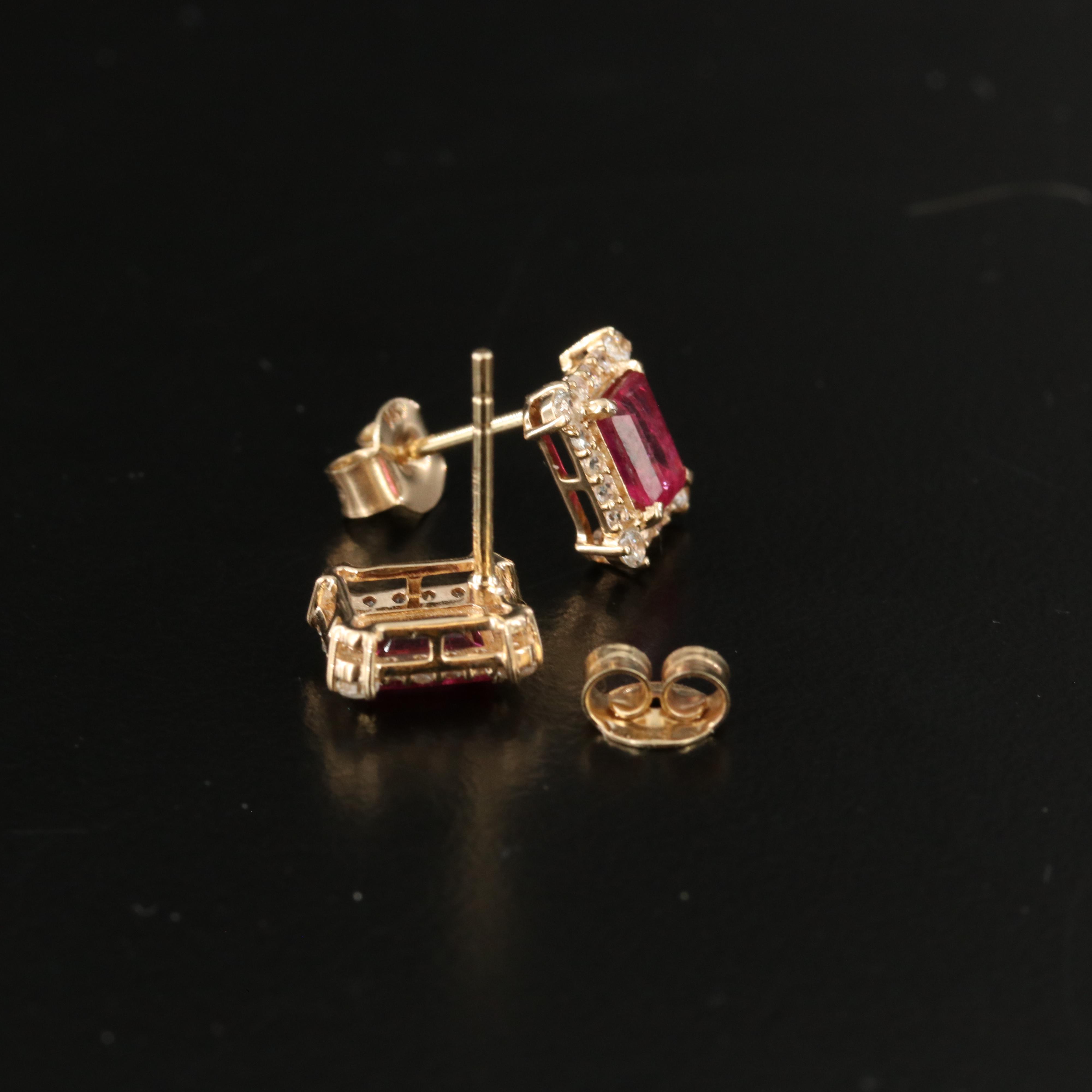 14K Tourmaline and White Sapphire Earrings