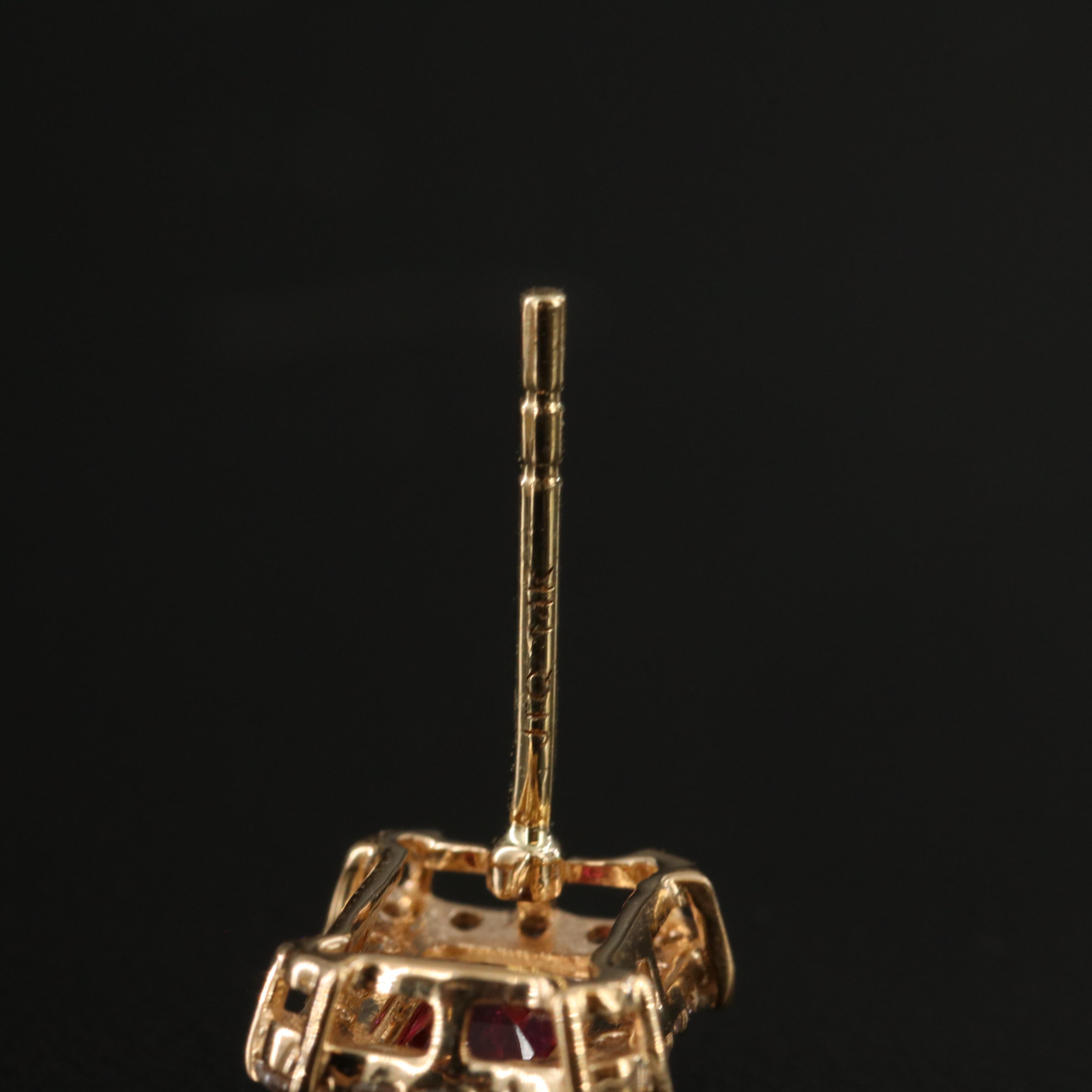 14K Tourmaline and White Sapphire Earrings