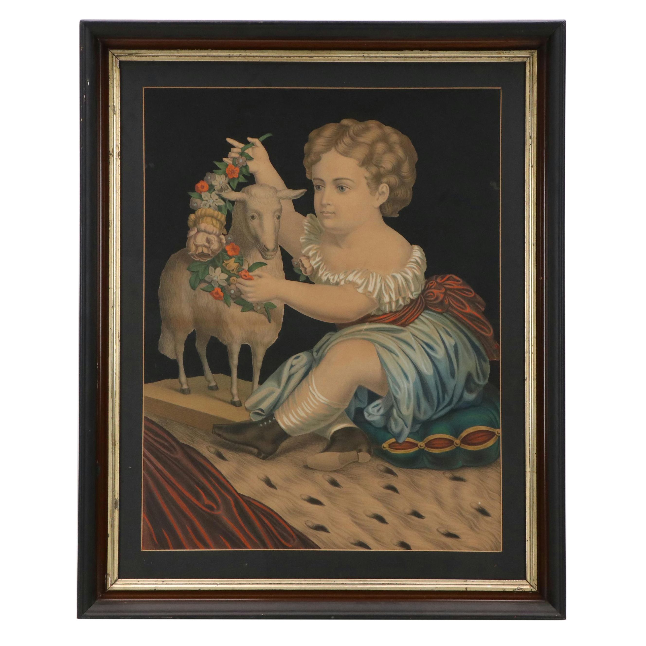 Hand-Colored Lithograph After Thomas Kelly "Innocence," 19th Century