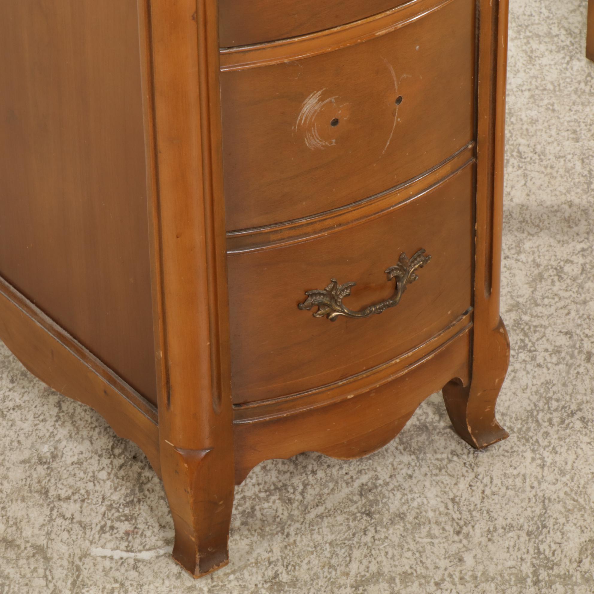 Bassett Furniture French Provincial Style Walnut Desk with Leather Inserts