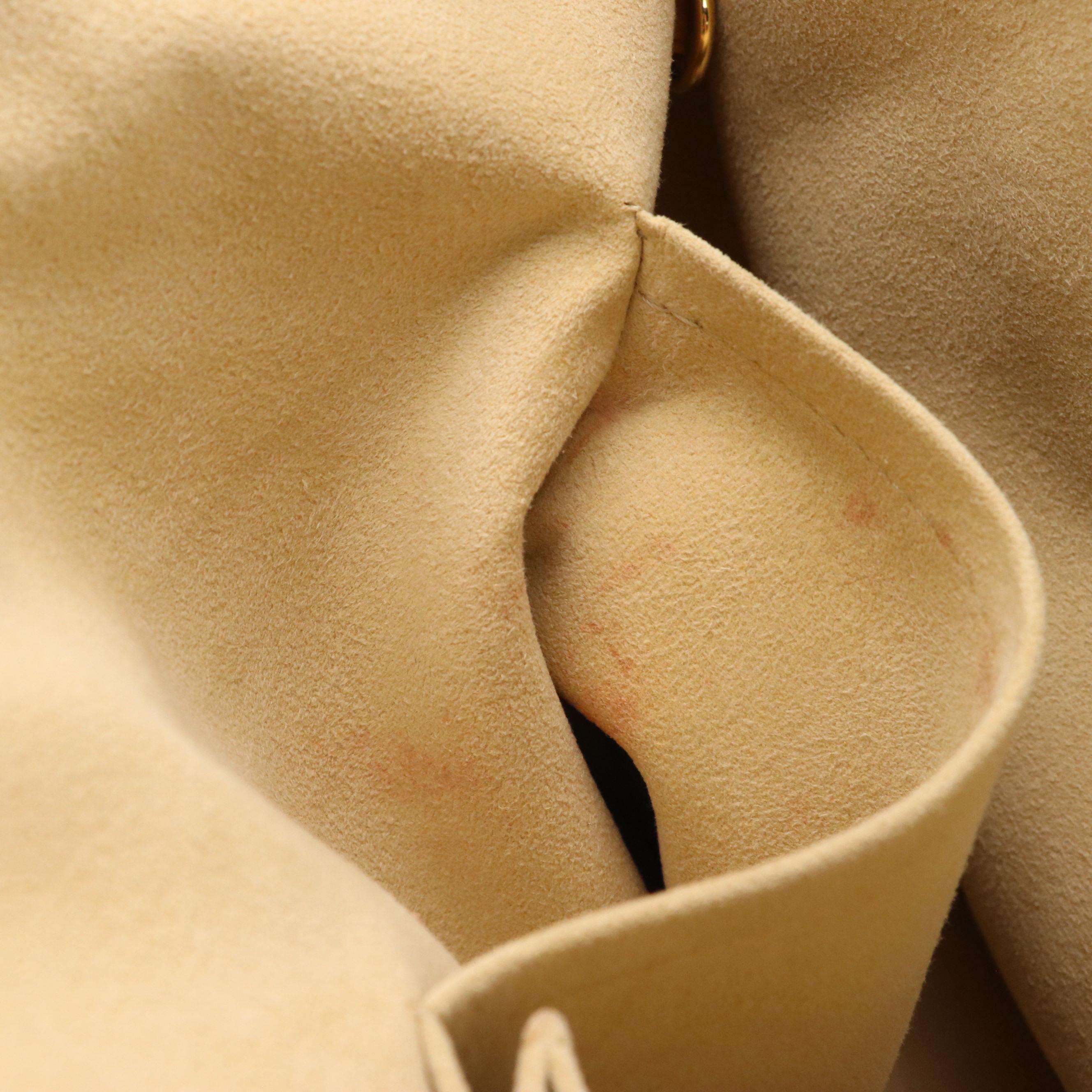 Louis Vuitton Saleya PM Shoulder Bag in Damier Azur Canvas and Brown Leather