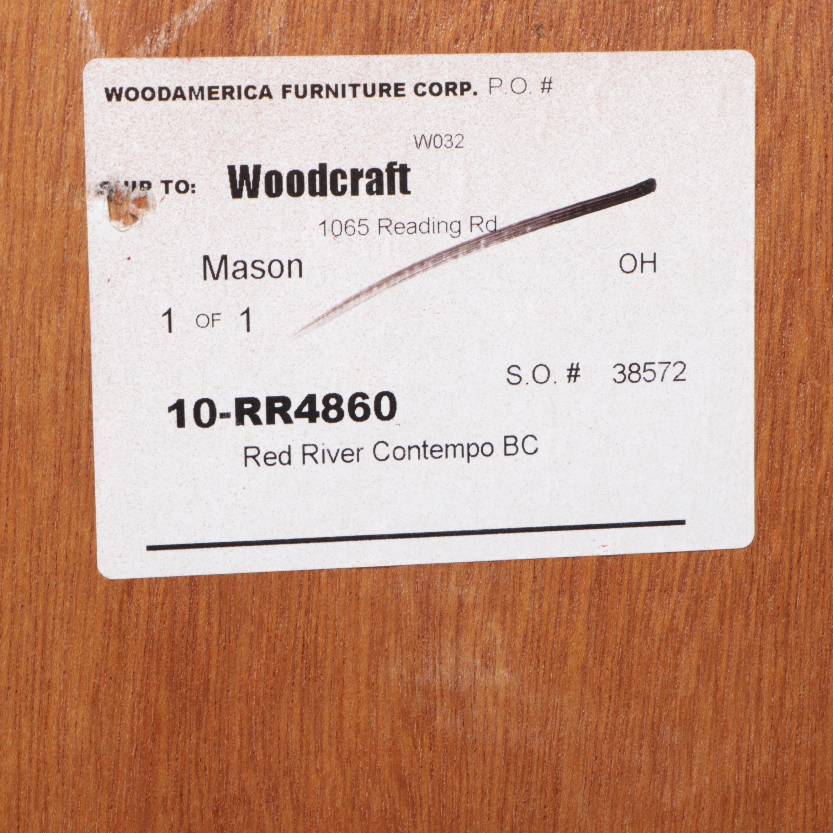 Wood America "Red River" Oak Veneered Bookcase