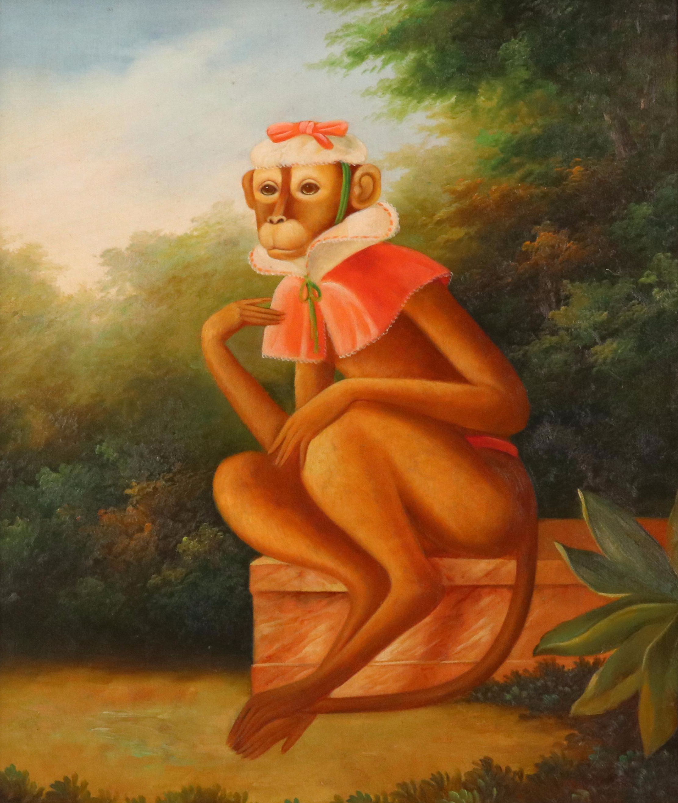 Anthropomorphic Monkey Oil Painting