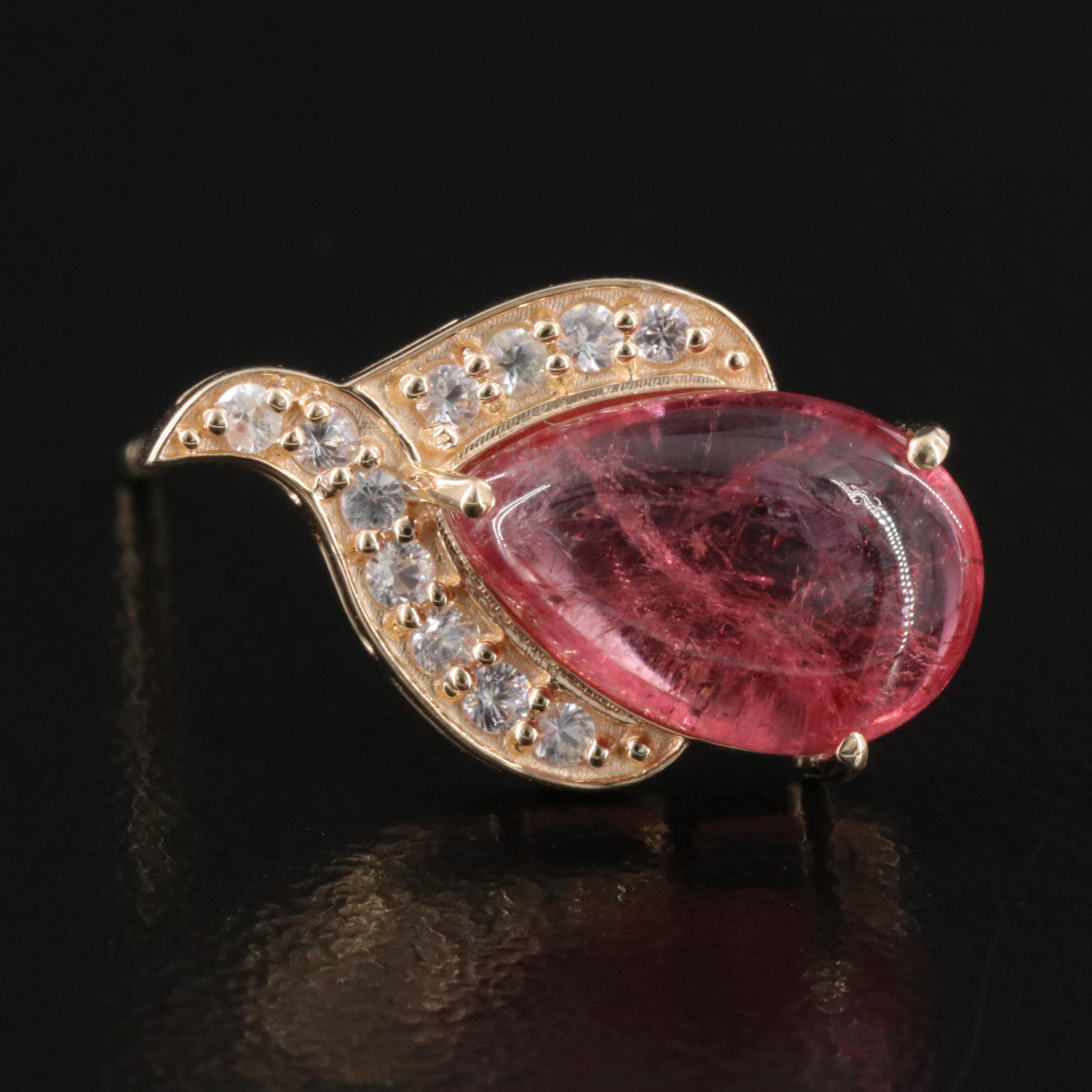 14K Tourmaline and White Sapphire Earrings