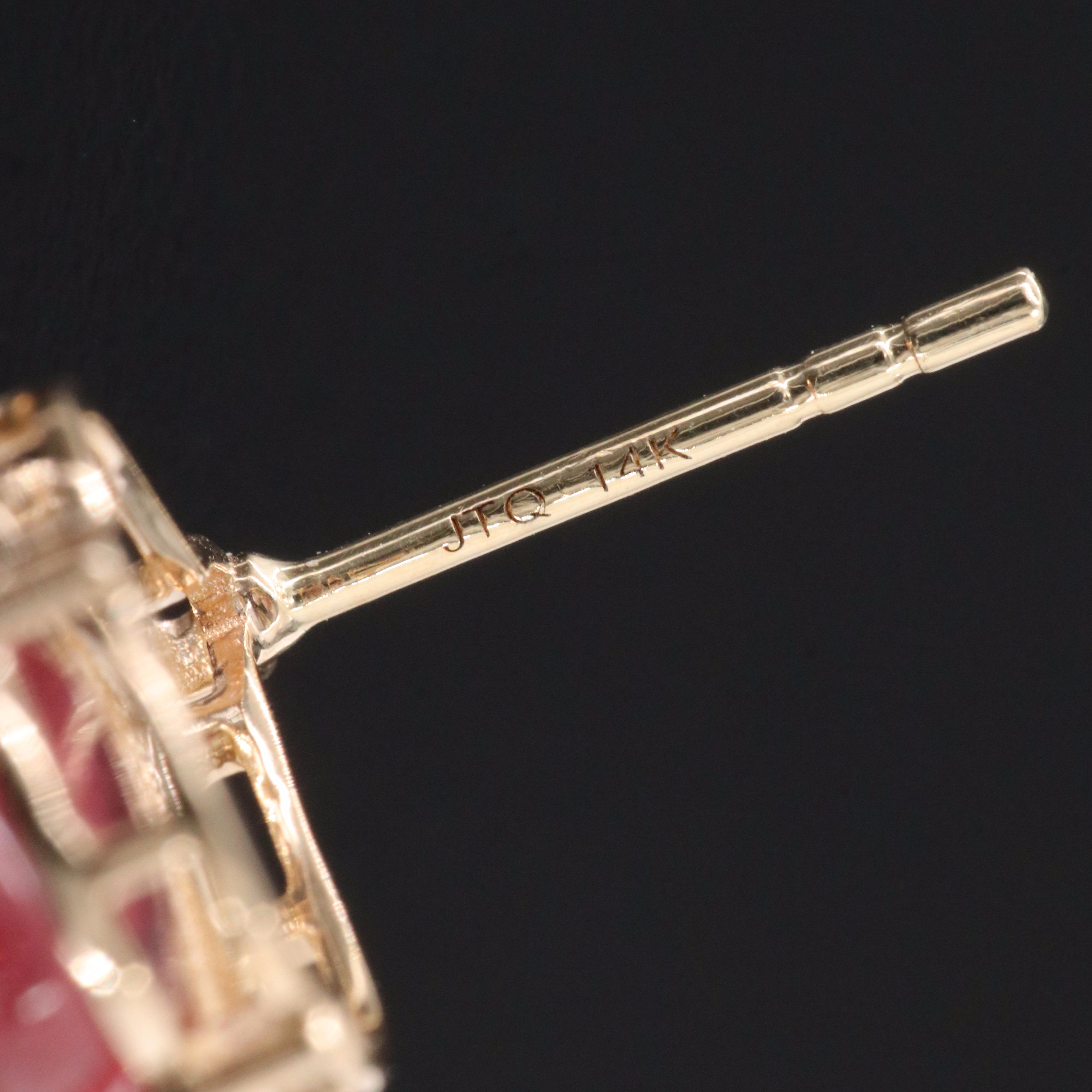 14K Tourmaline and White Sapphire Earrings