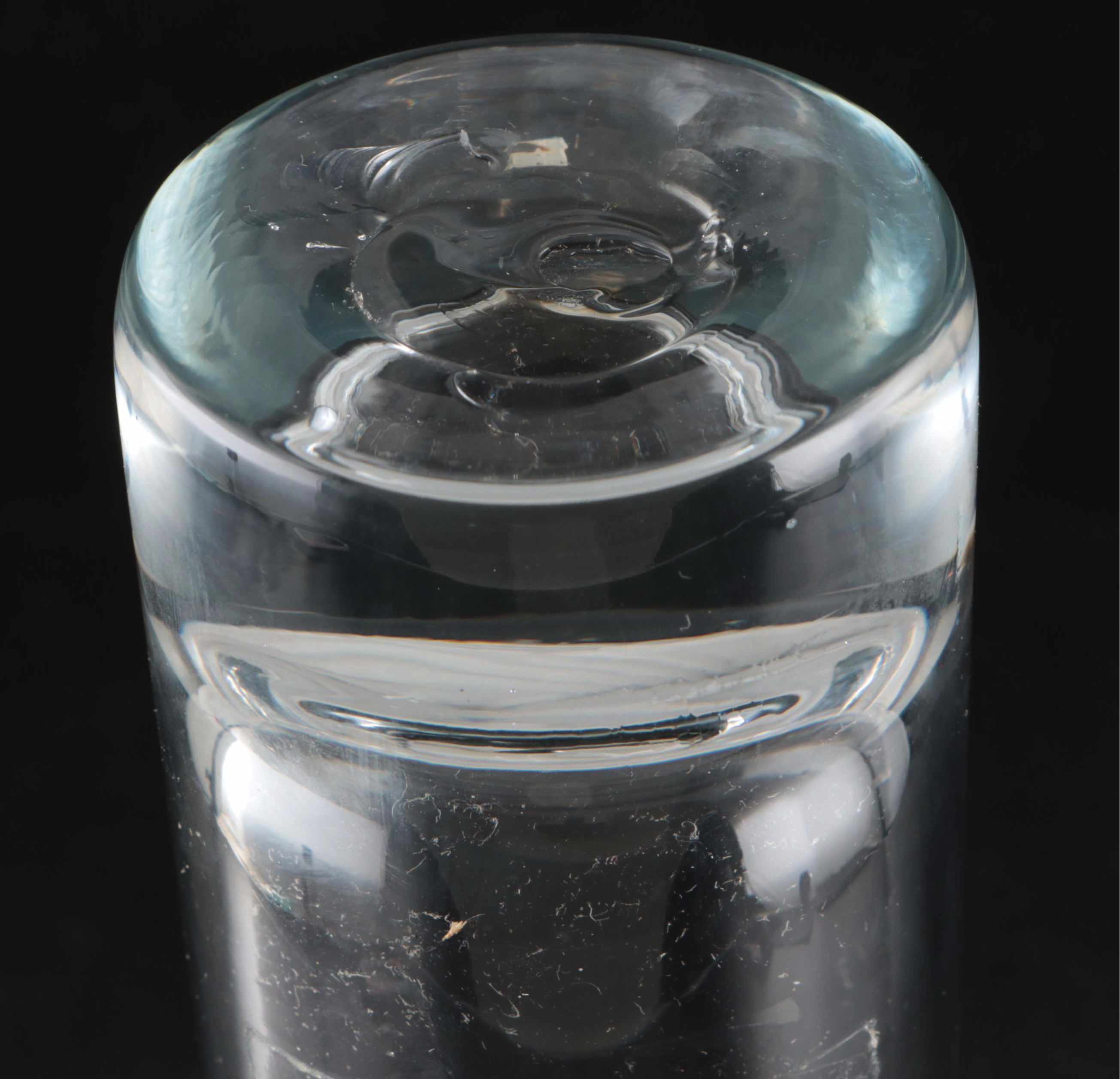 Blenko Footed Glass Bowl with Other Trumpet and Disc Top Vases