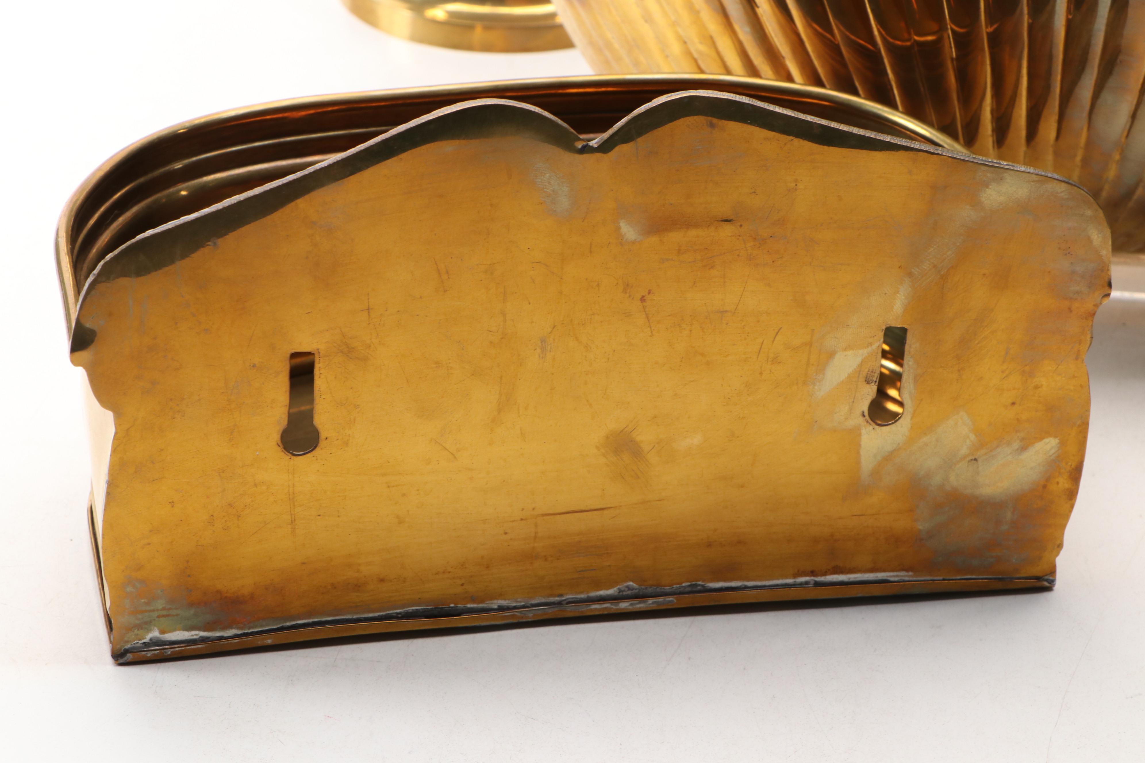 Indian Brass Amphora Vase and Wall Planters