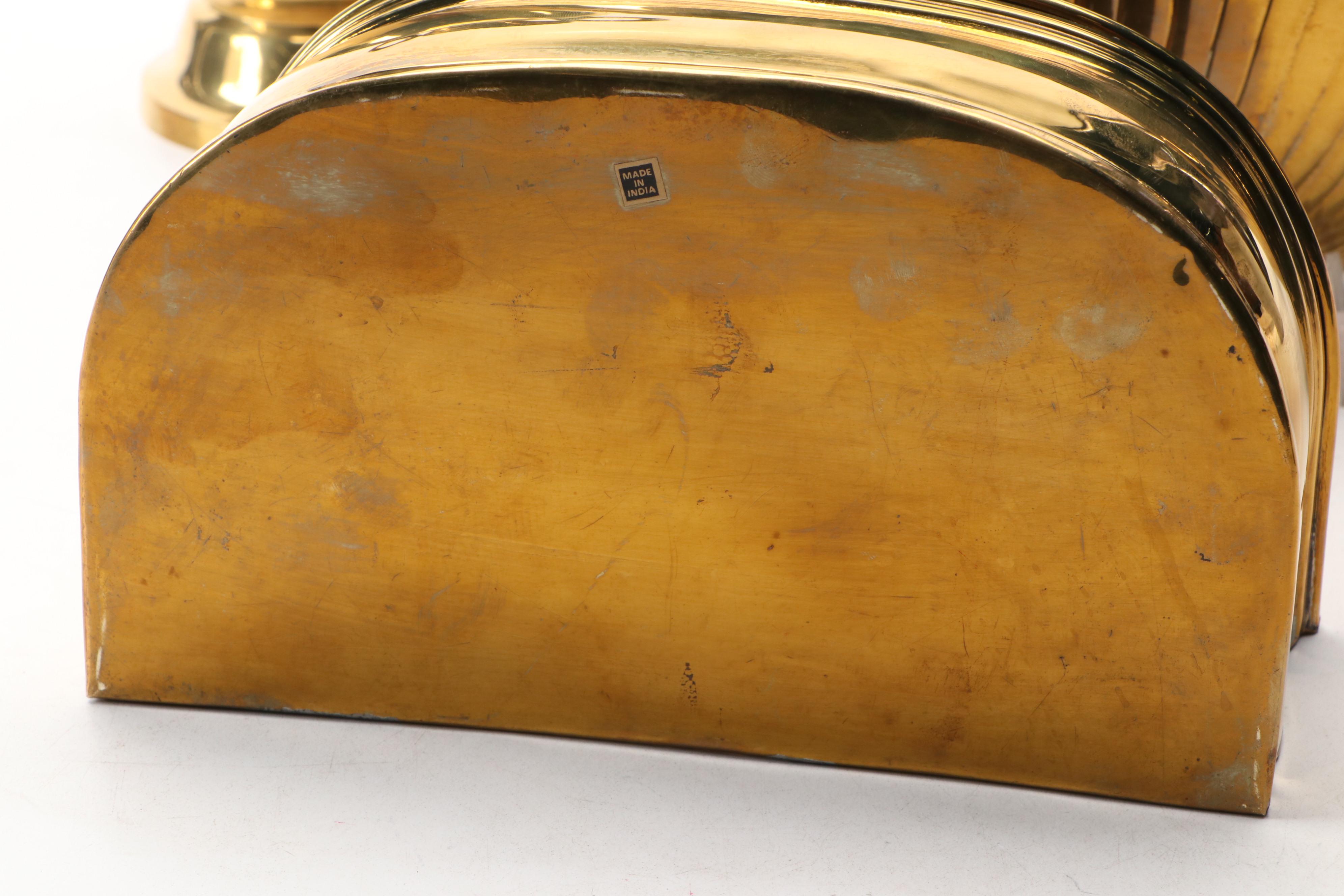 Indian Brass Amphora Vase and Wall Planters