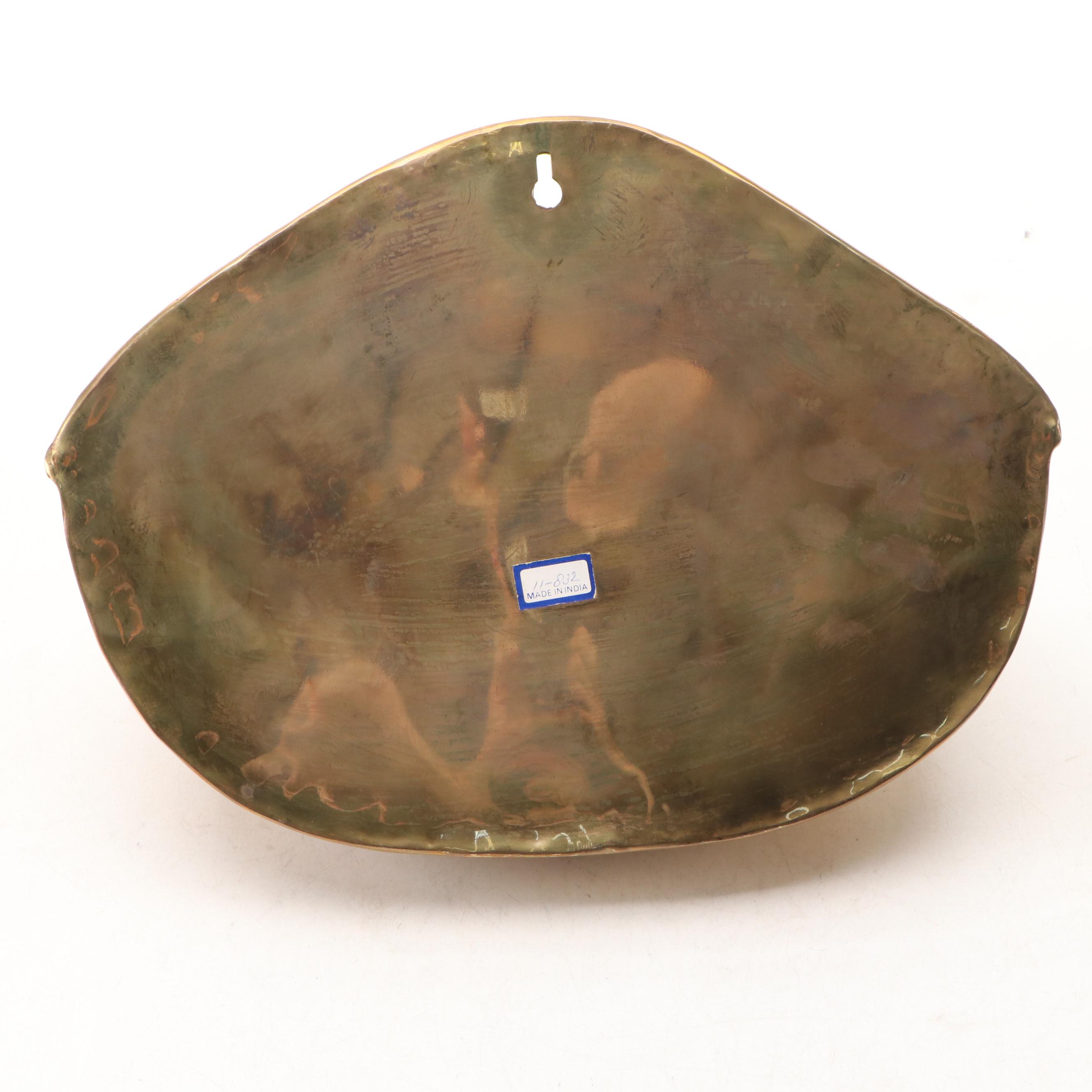 Indian Brass Amphora Vase and Wall Planters