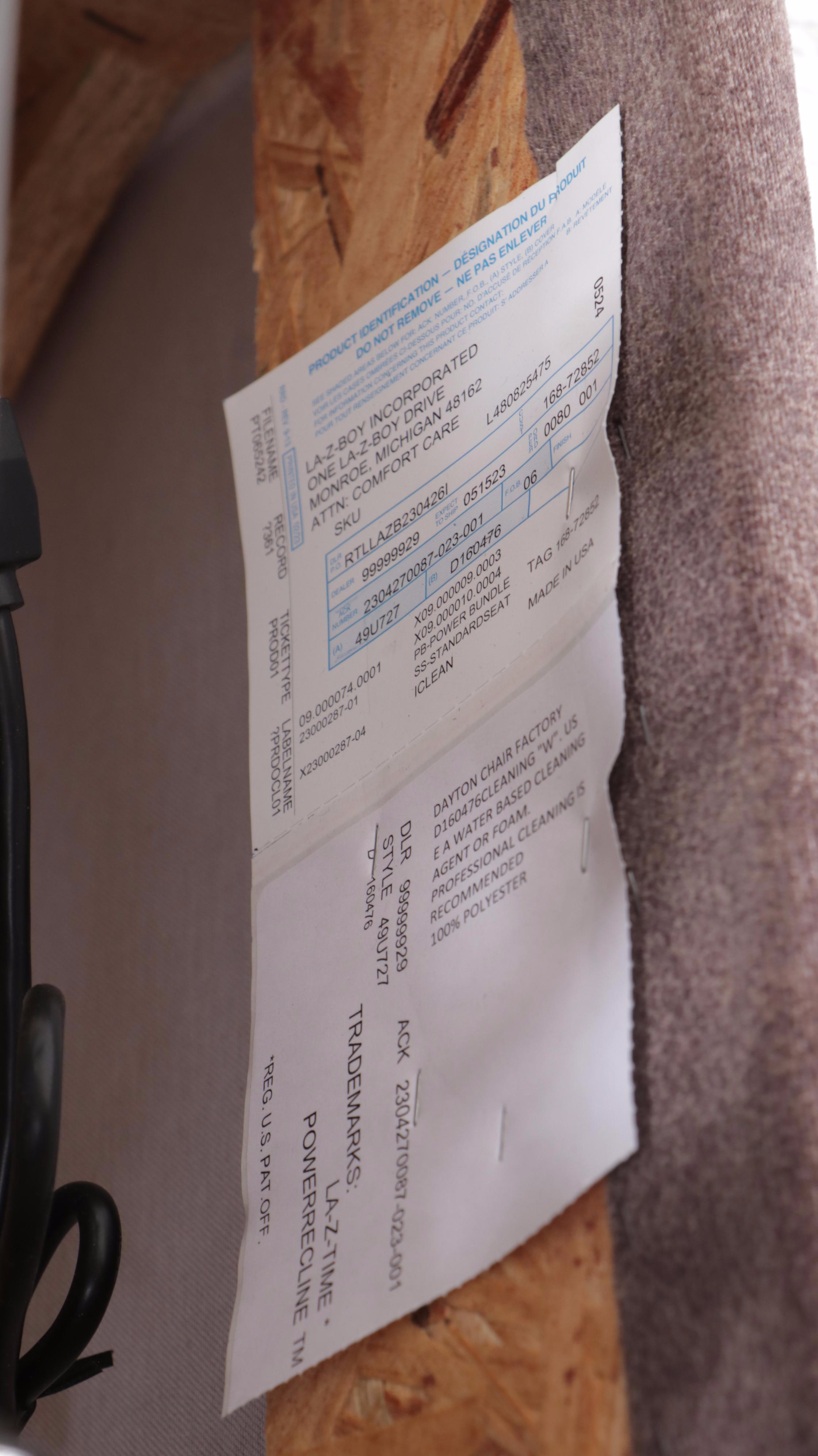 La-Z-Boy Overstuffed Upholstered Dual Power Recliner with Charging Ports