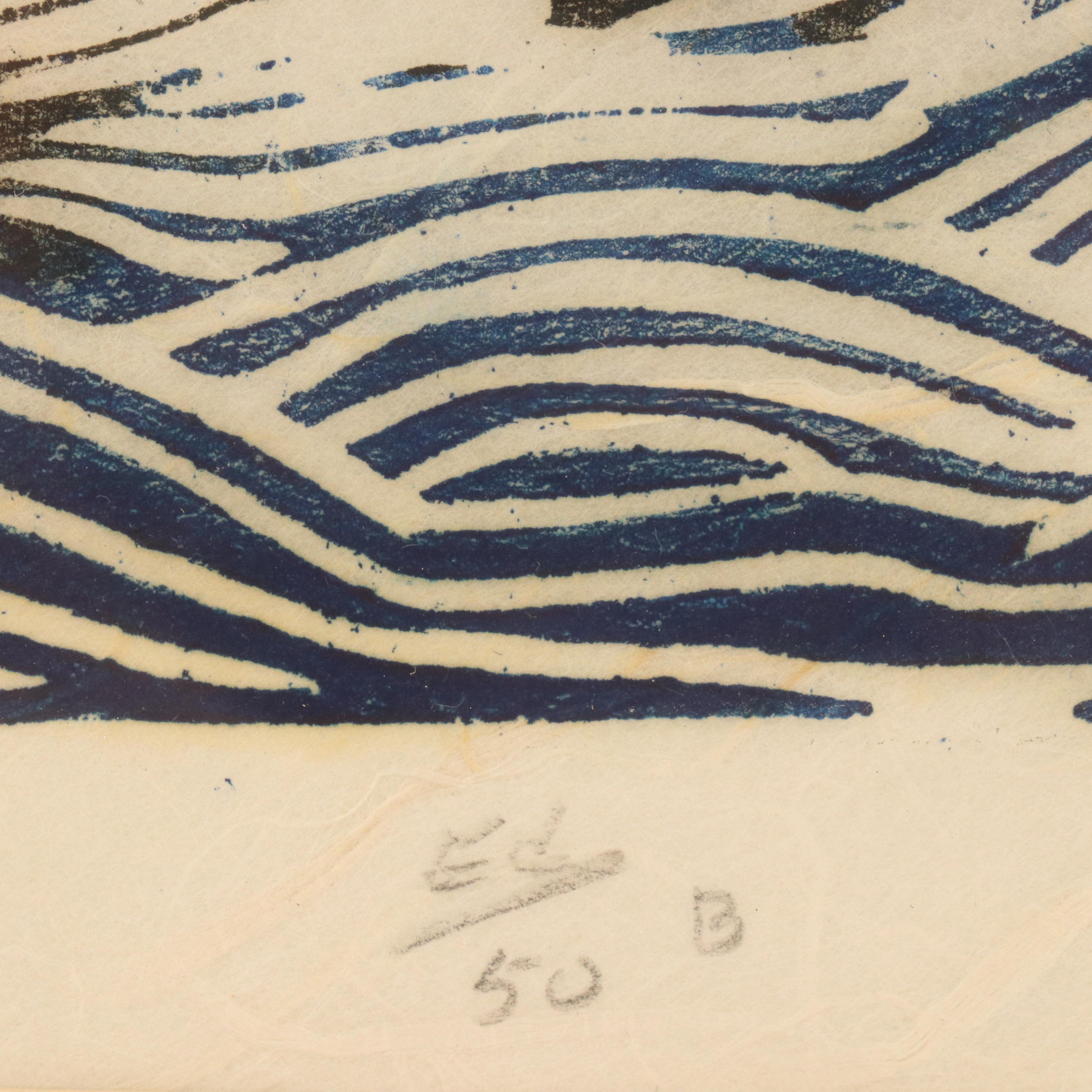 Fay Freedman Woodblock "Shabbos"