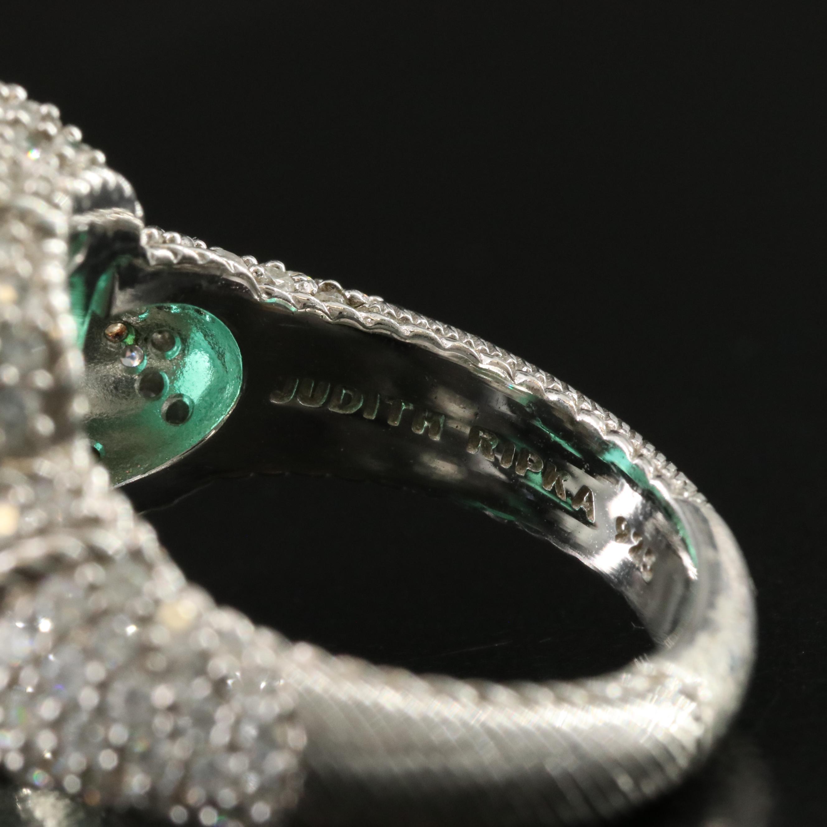 Judith Ripka Sterling Gemstone Rings Featuring Rock Crystal and Abalone