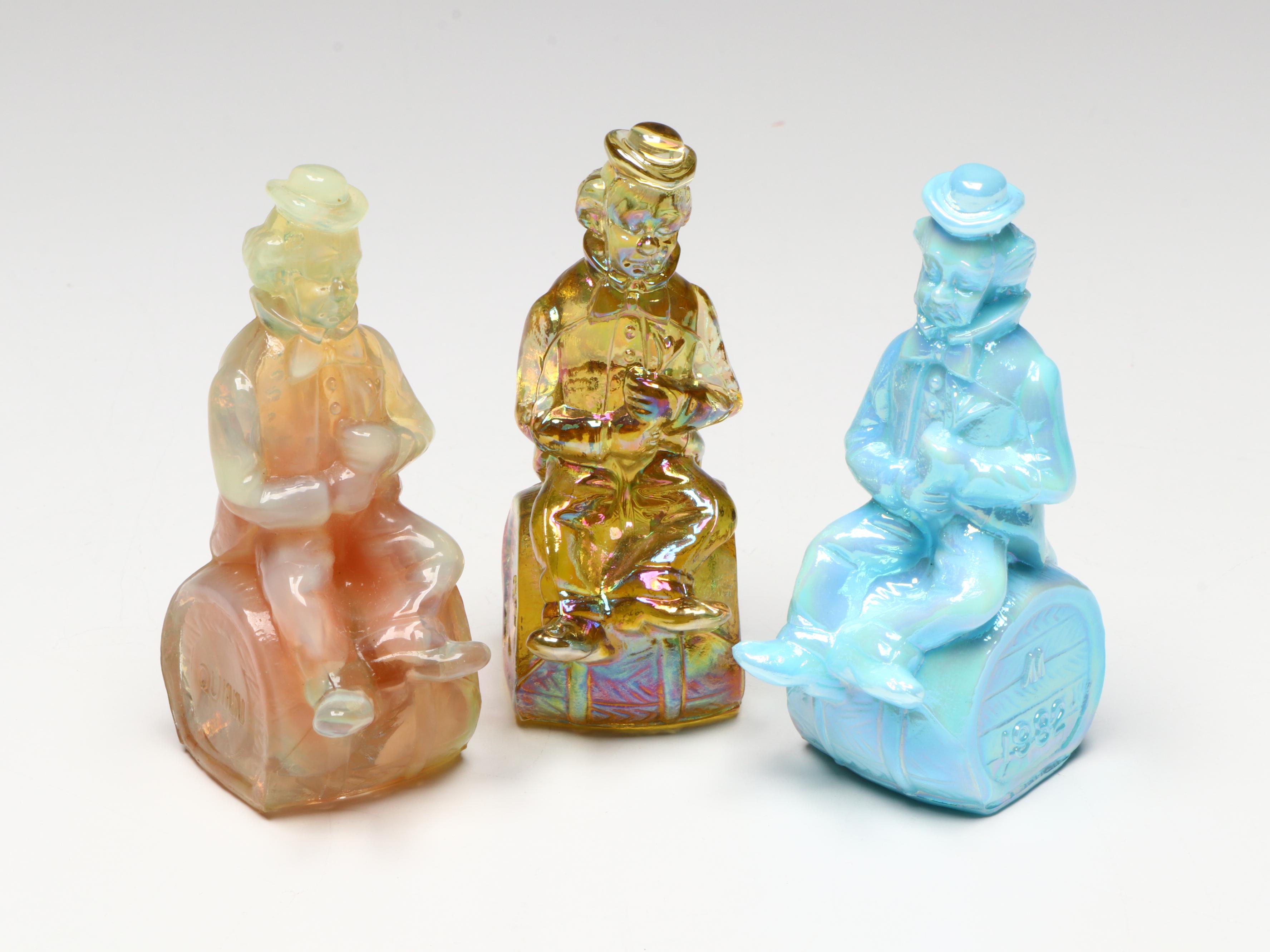 Mosser Glass "Poko," "Quinn," and Xxey Figurines, Late 20th Century