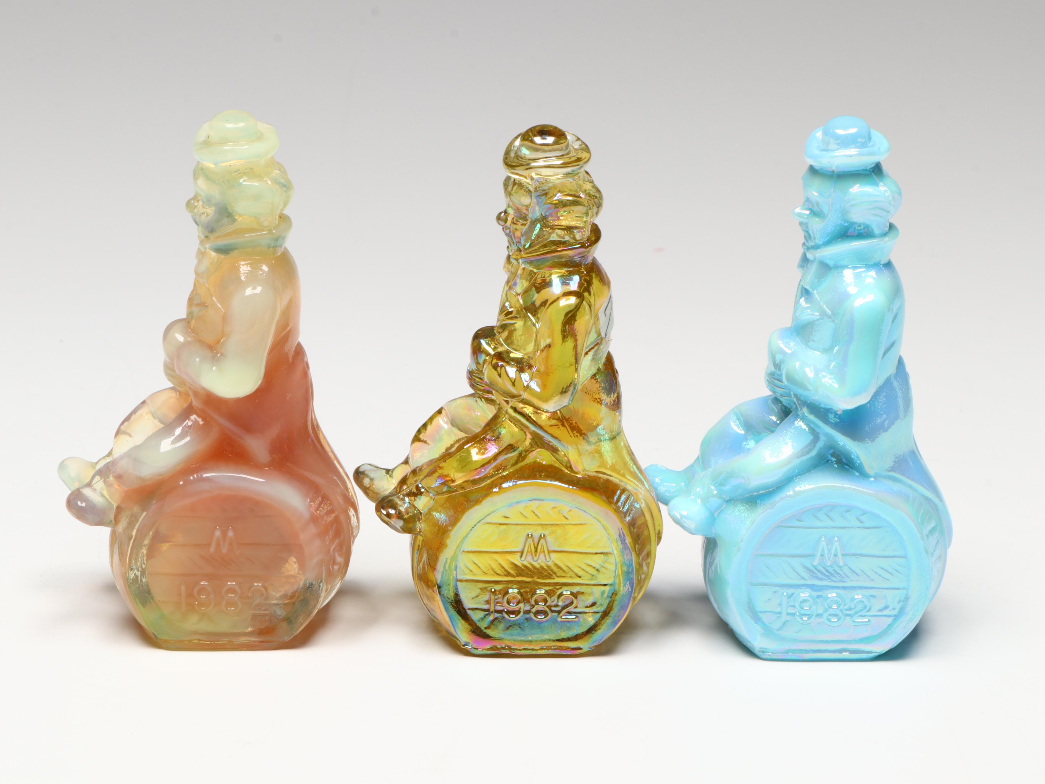 Mosser Glass "Poko," "Quinn," and Xxey Figurines, Late 20th Century