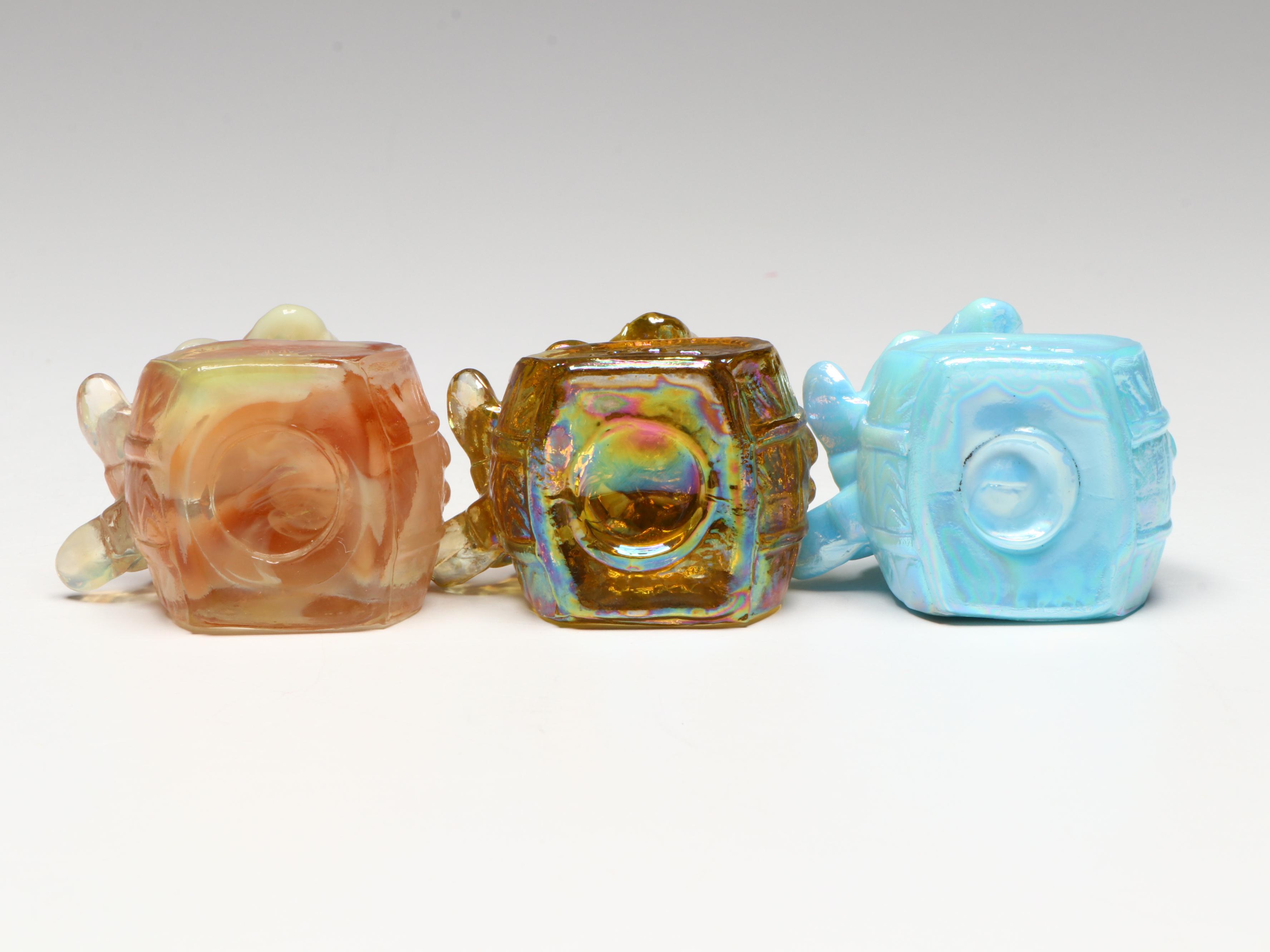 Mosser Glass "Poko," "Quinn," and Xxey Figurines, Late 20th Century
