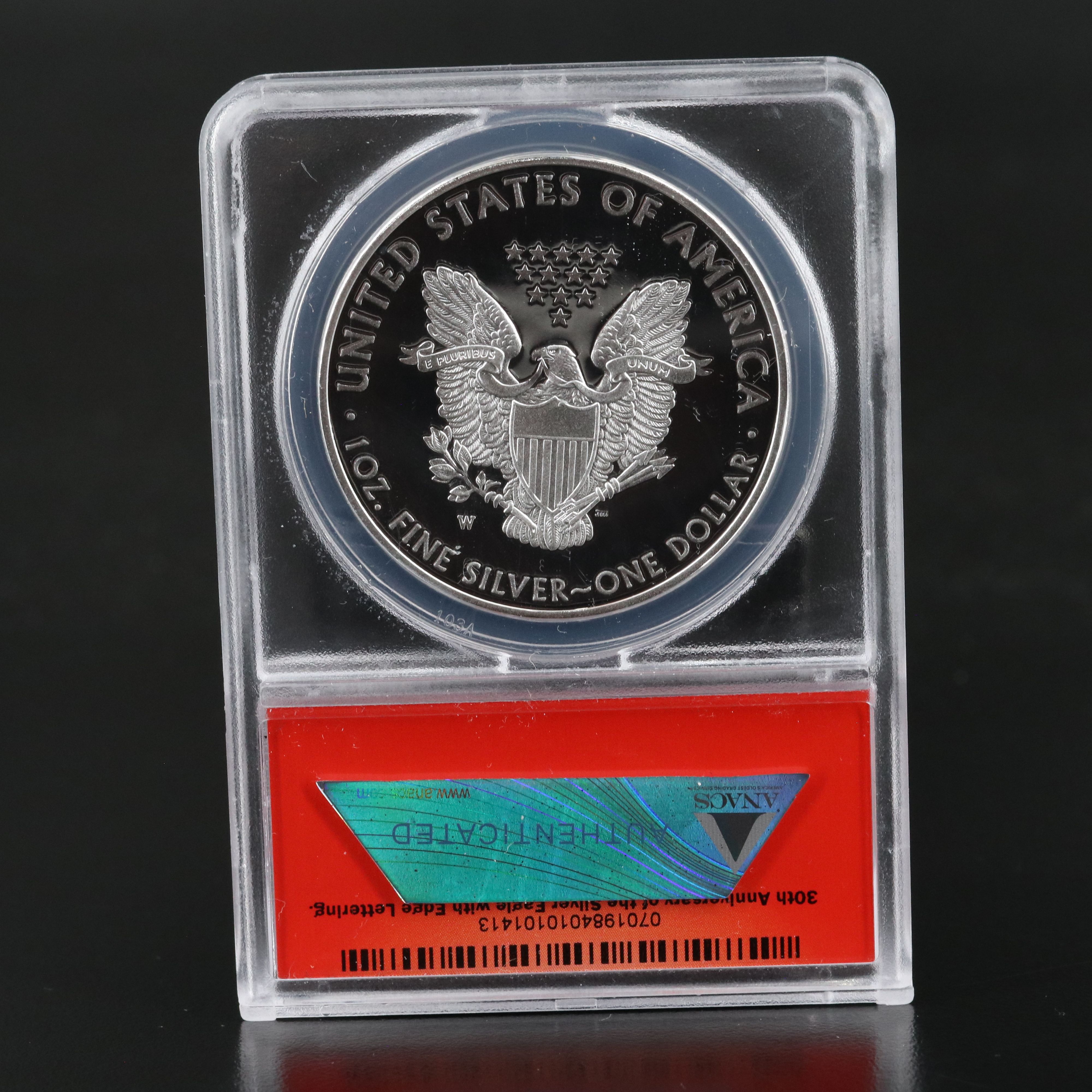 ANACS PR70 DCAM 2016-W First Release Silver Eagle Proof Coin