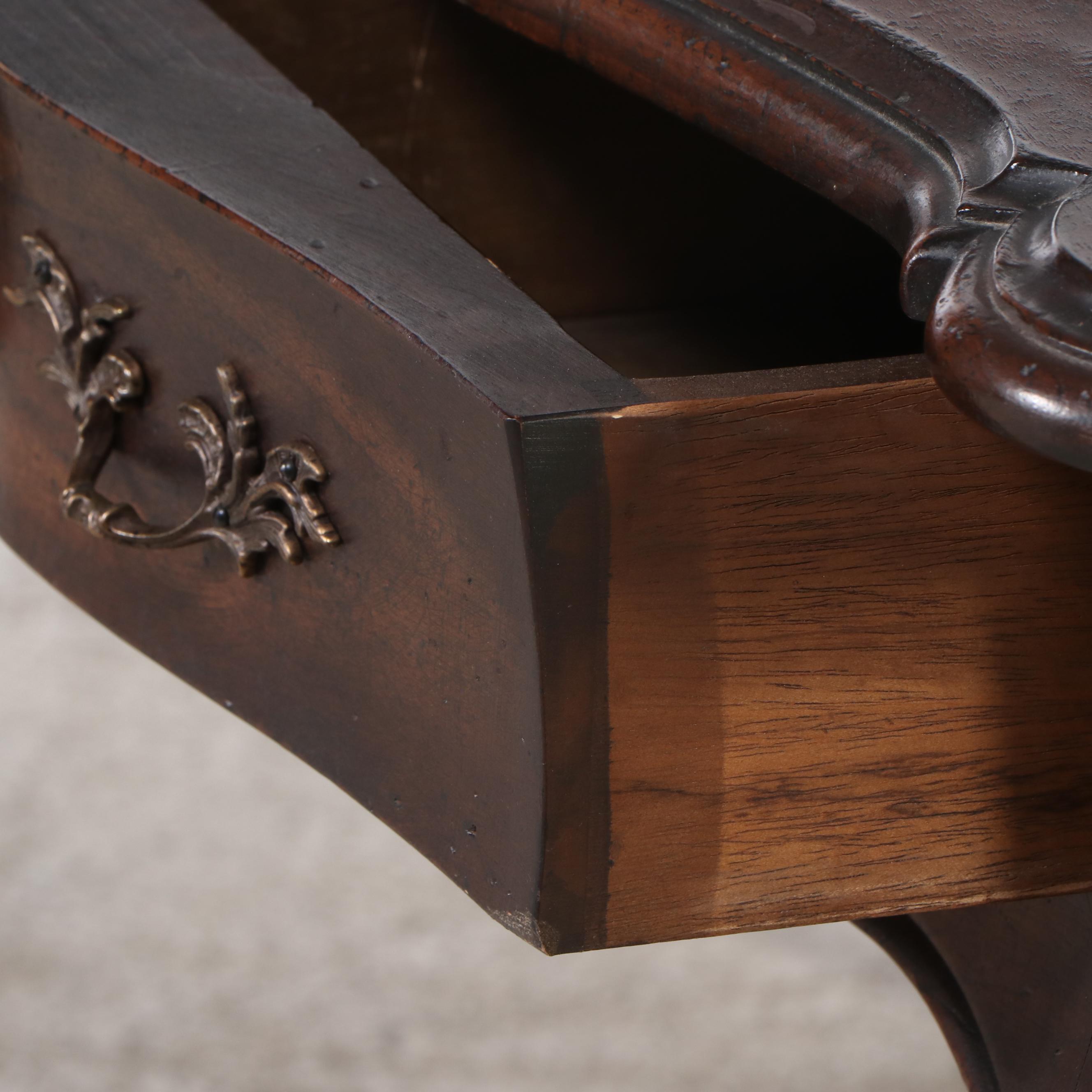 Wellington Hall Walnut Finish Louis XV Style Desk and Provincial Style Wingback