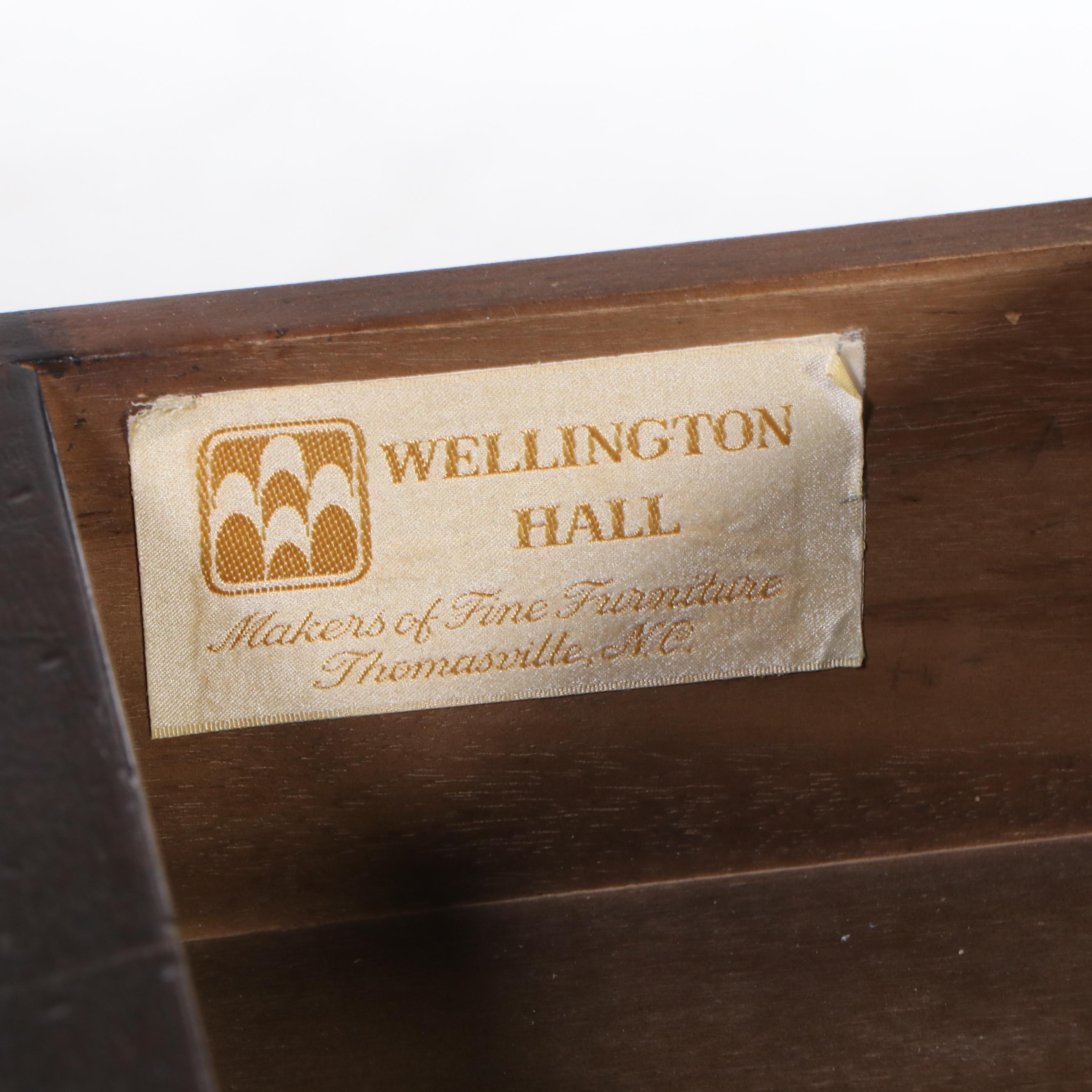 Wellington Hall Walnut Finish Louis XV Style Desk and Provincial Style Wingback