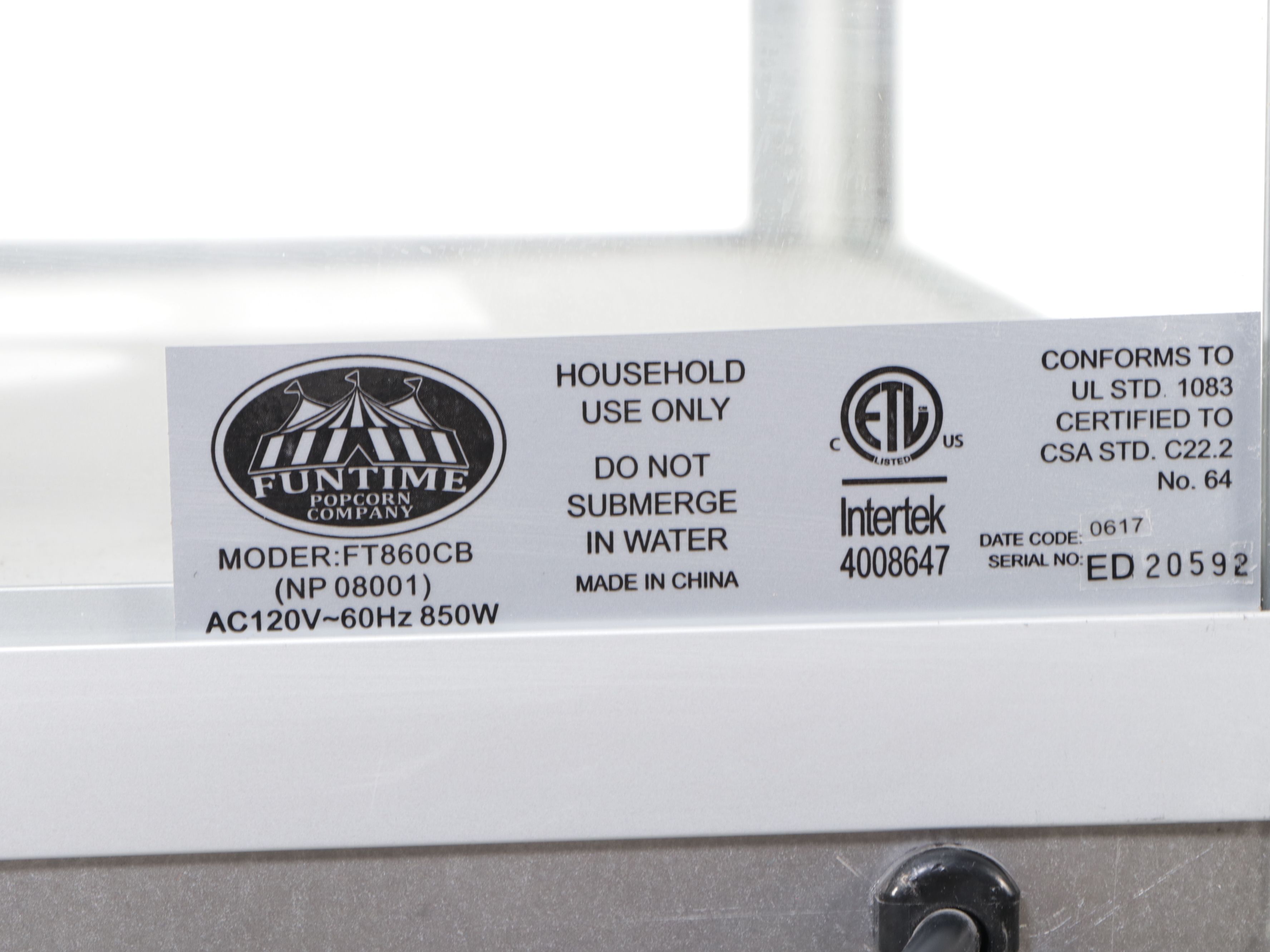 Funtime Popcorn Co. Metal Popcorn Maker