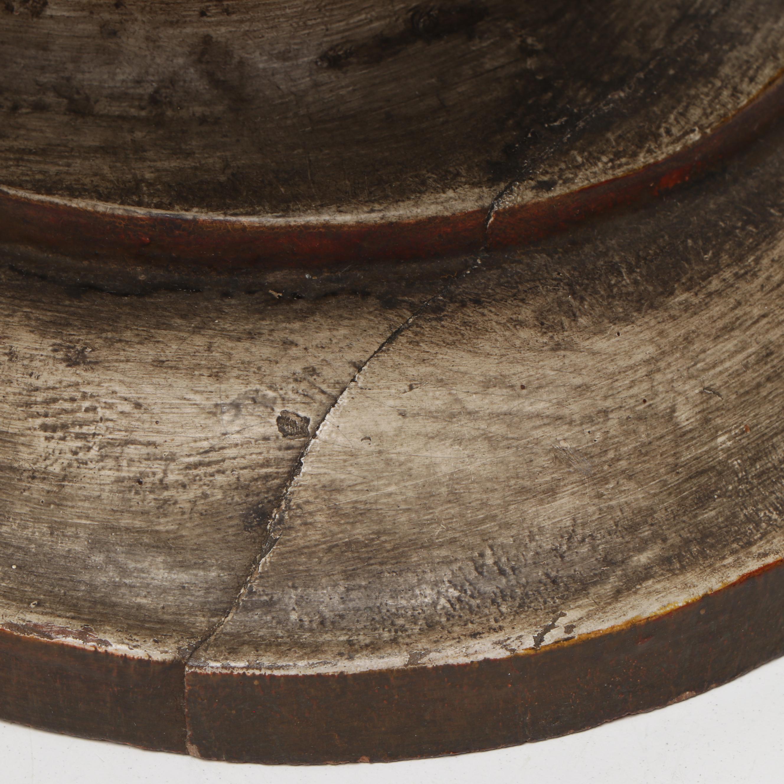 Carved Wood Flower Basket Figure