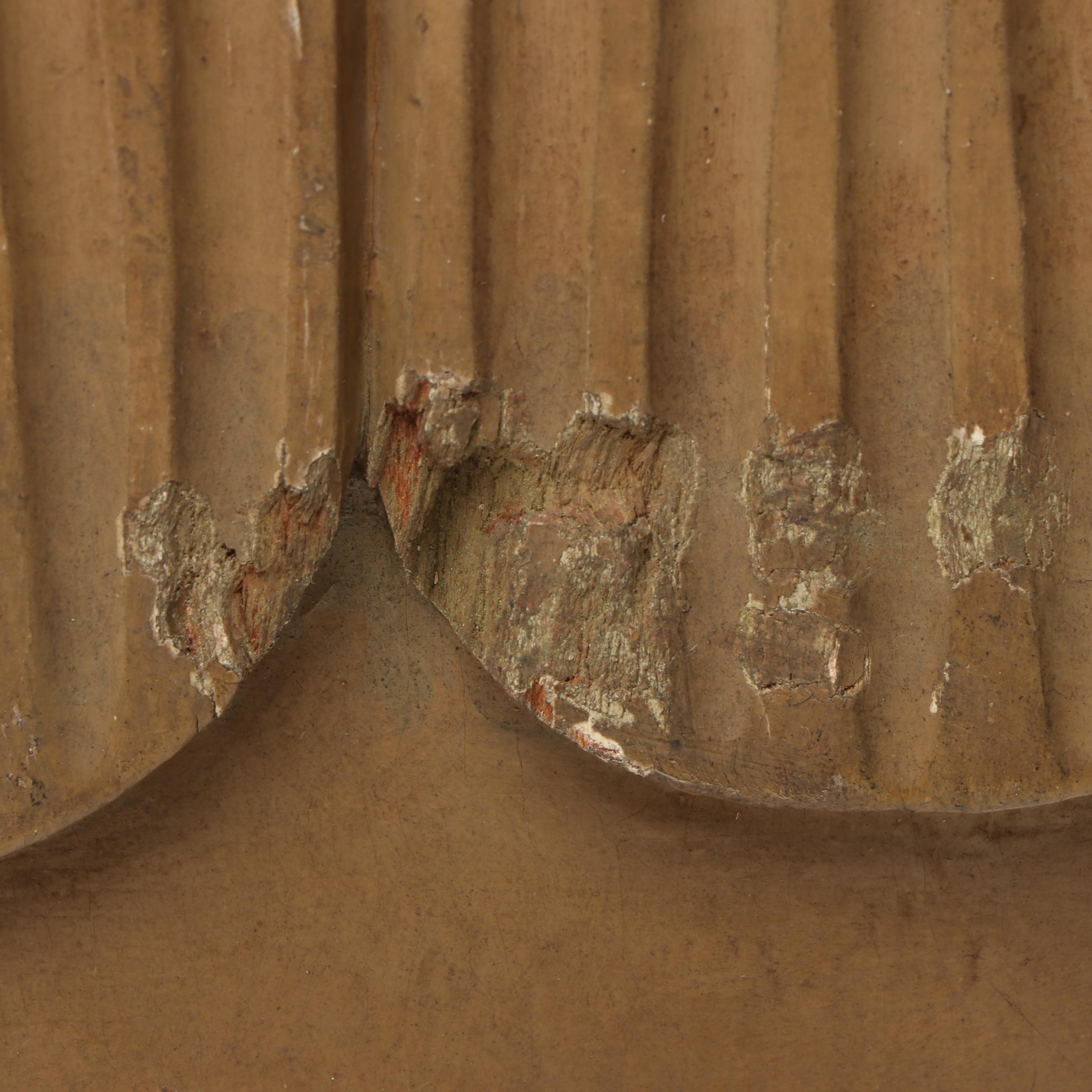 Carved Wood Flower Basket Figure
