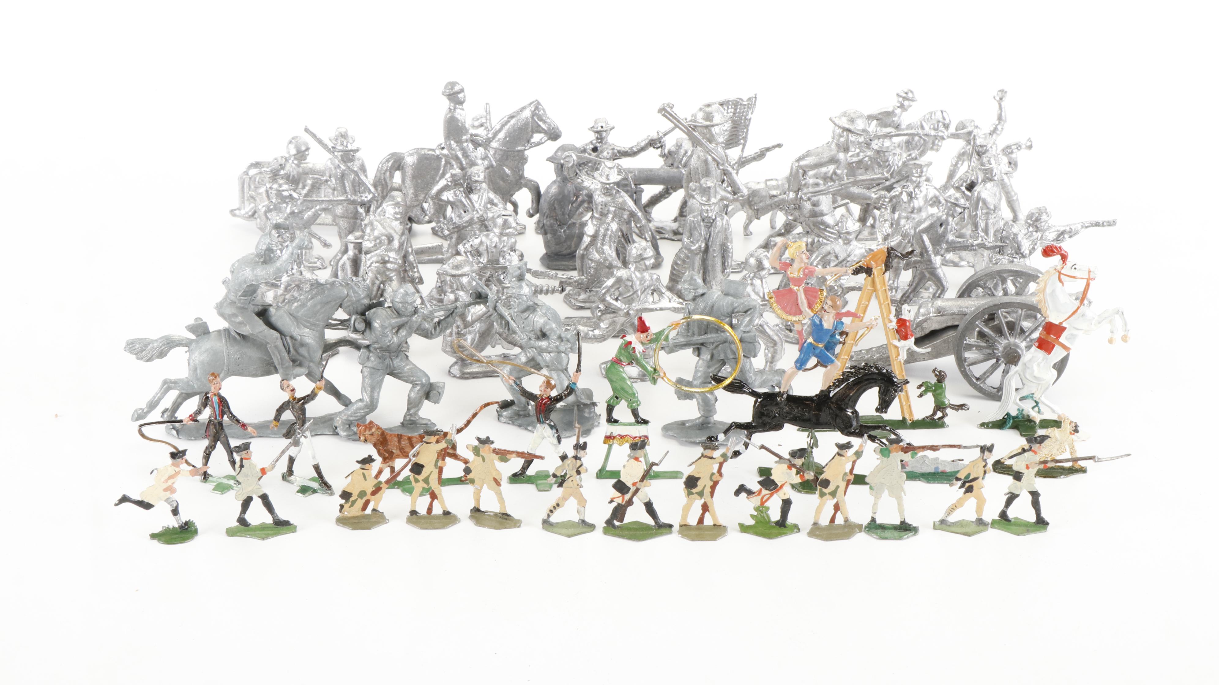 Strombecker Cast Metal Toy Revolutionary Soldiers and More
