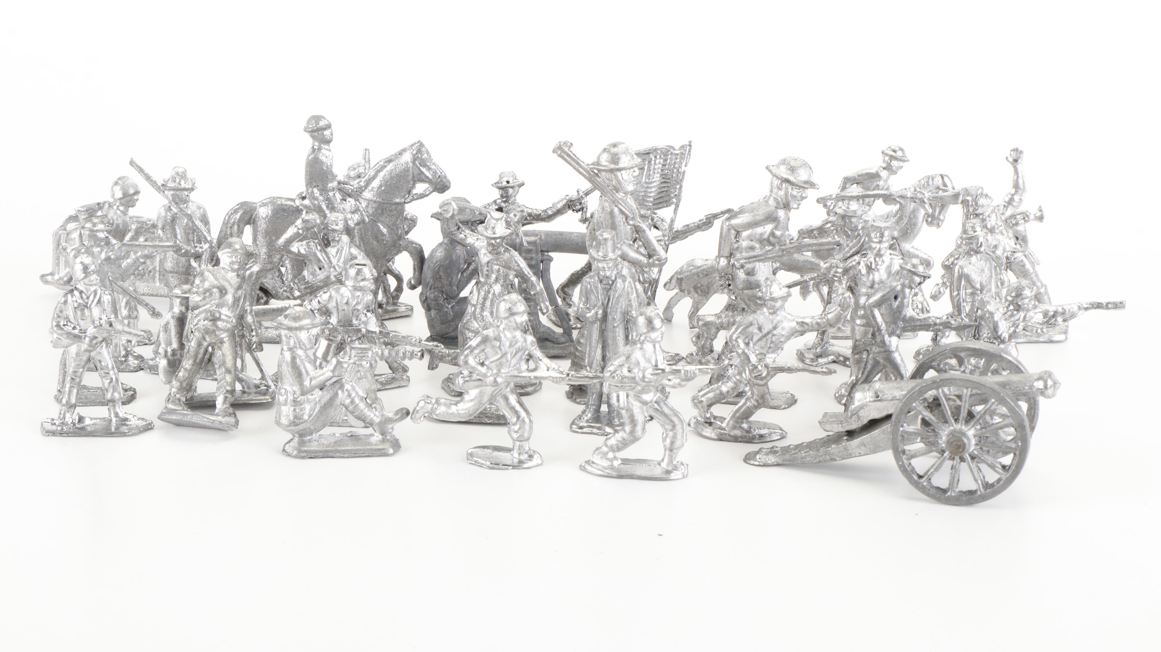Strombecker Cast Metal Toy Revolutionary Soldiers and More