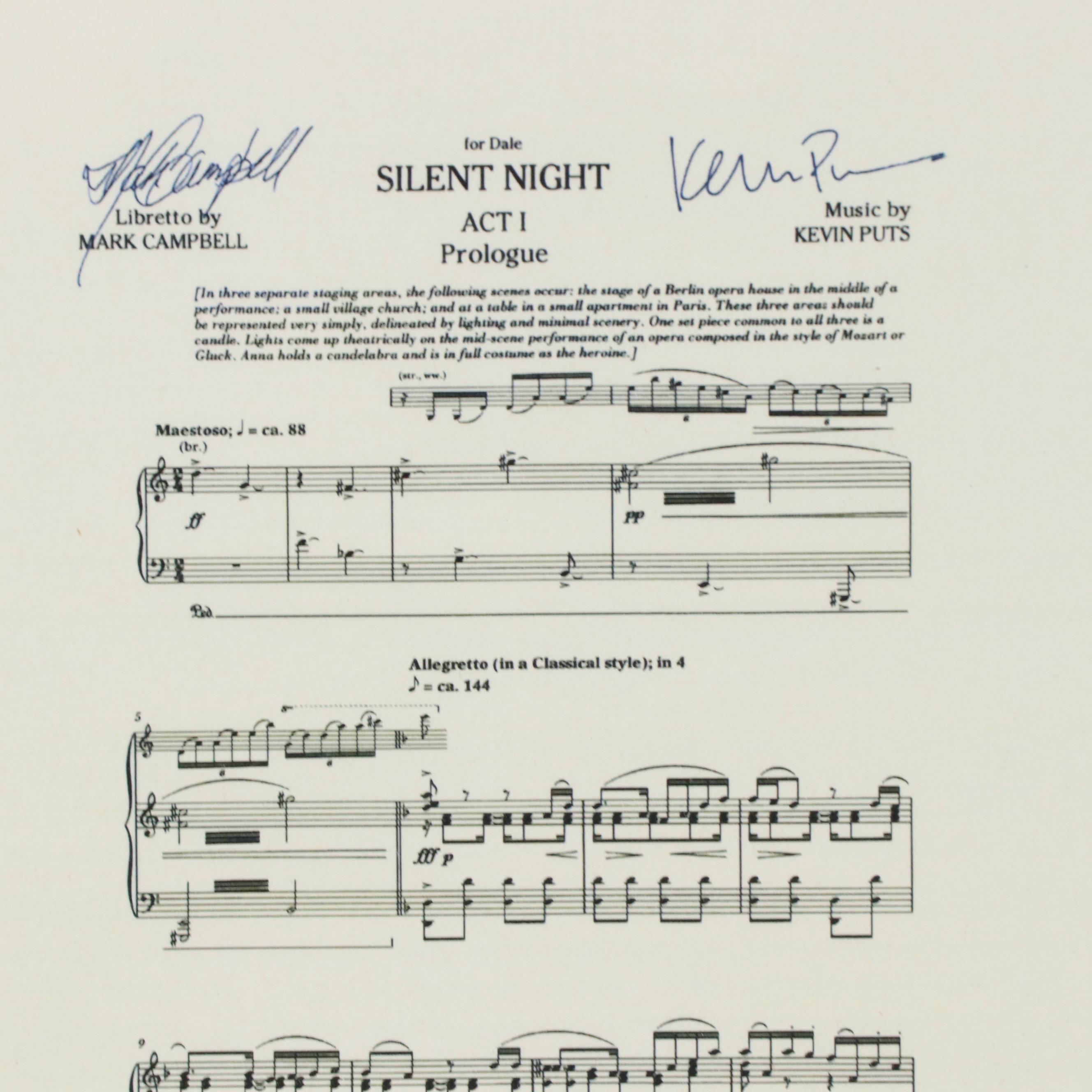 Digital Print of "Silent Night" Opera Sheet Music
