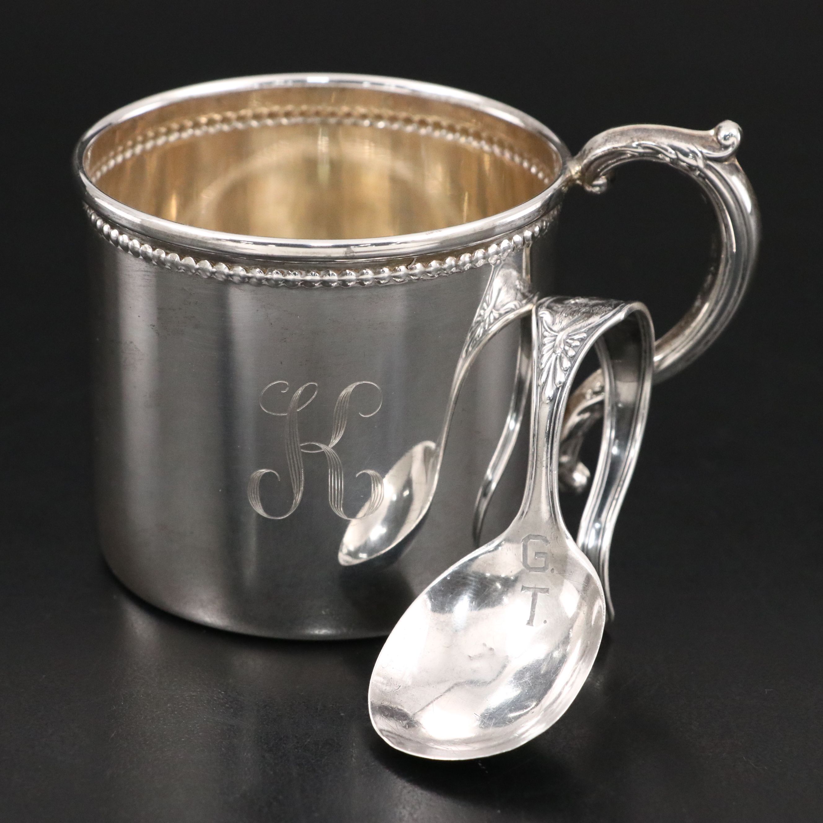 Empire Sterling Cup with Sterling Baby Spoon