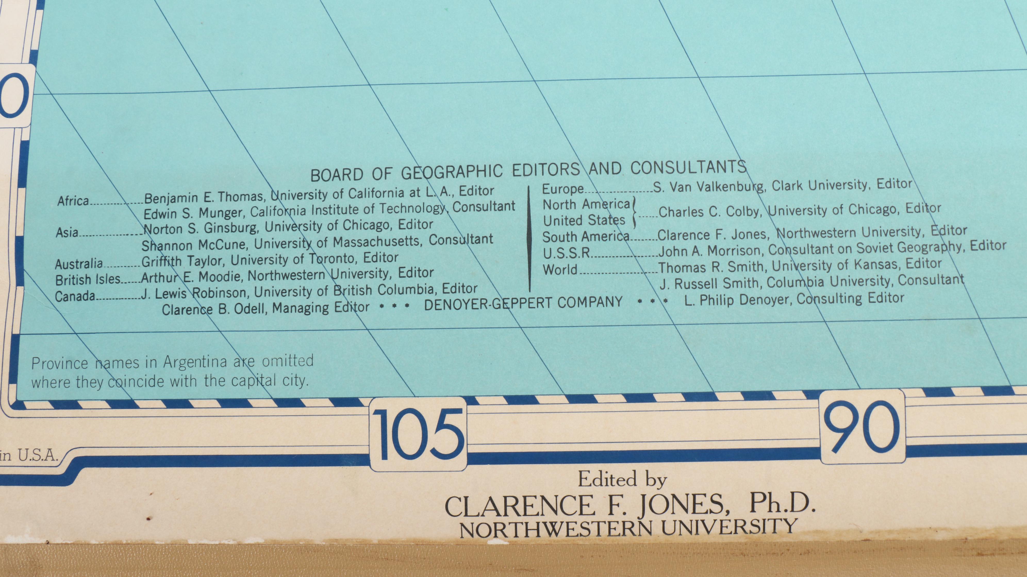 Denoyer-Geppert Co. South America Visual Relief Pull Down Map