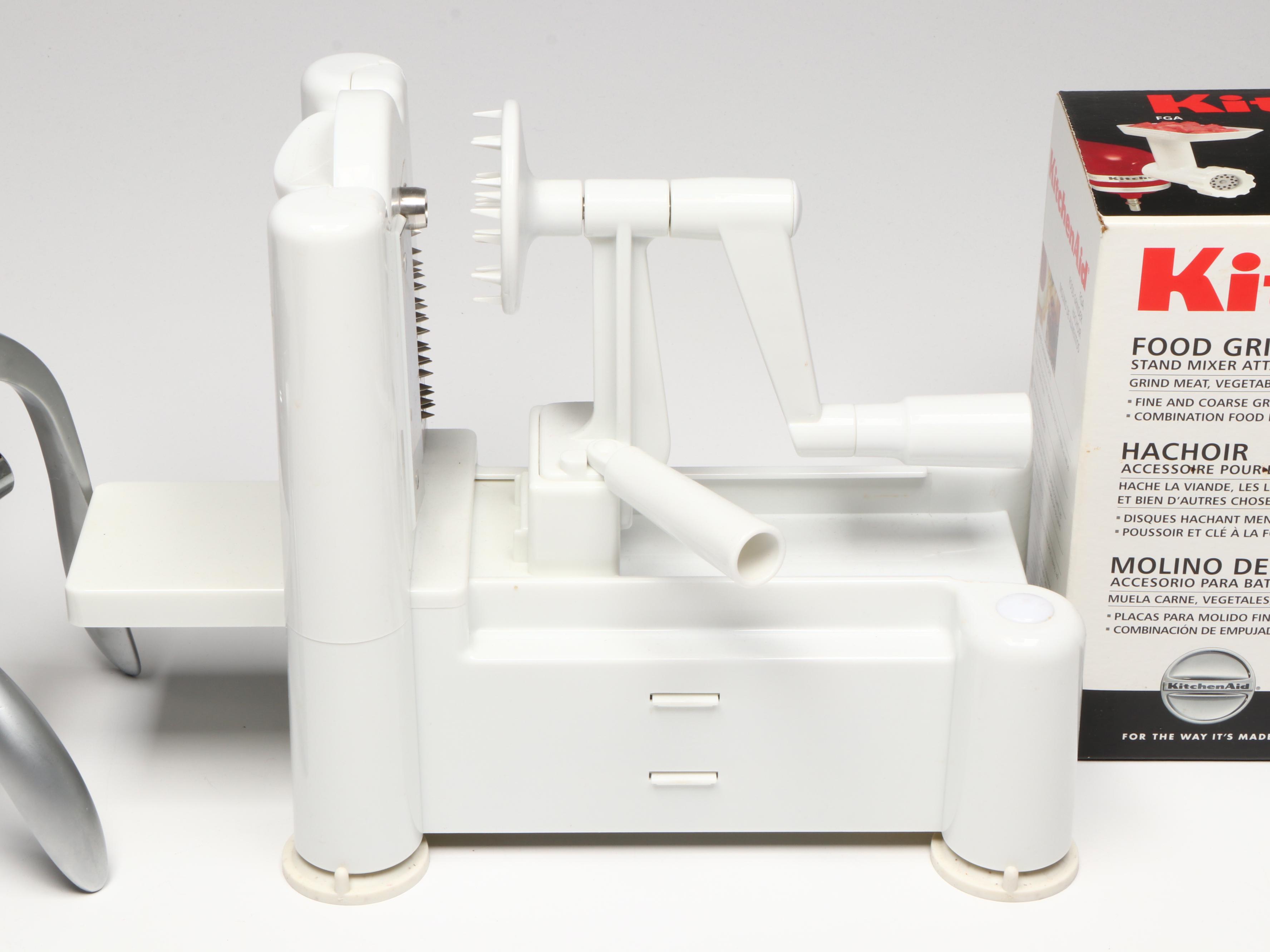 KitchenAid Food Grinder with Glass Containers and Other Kitchenware