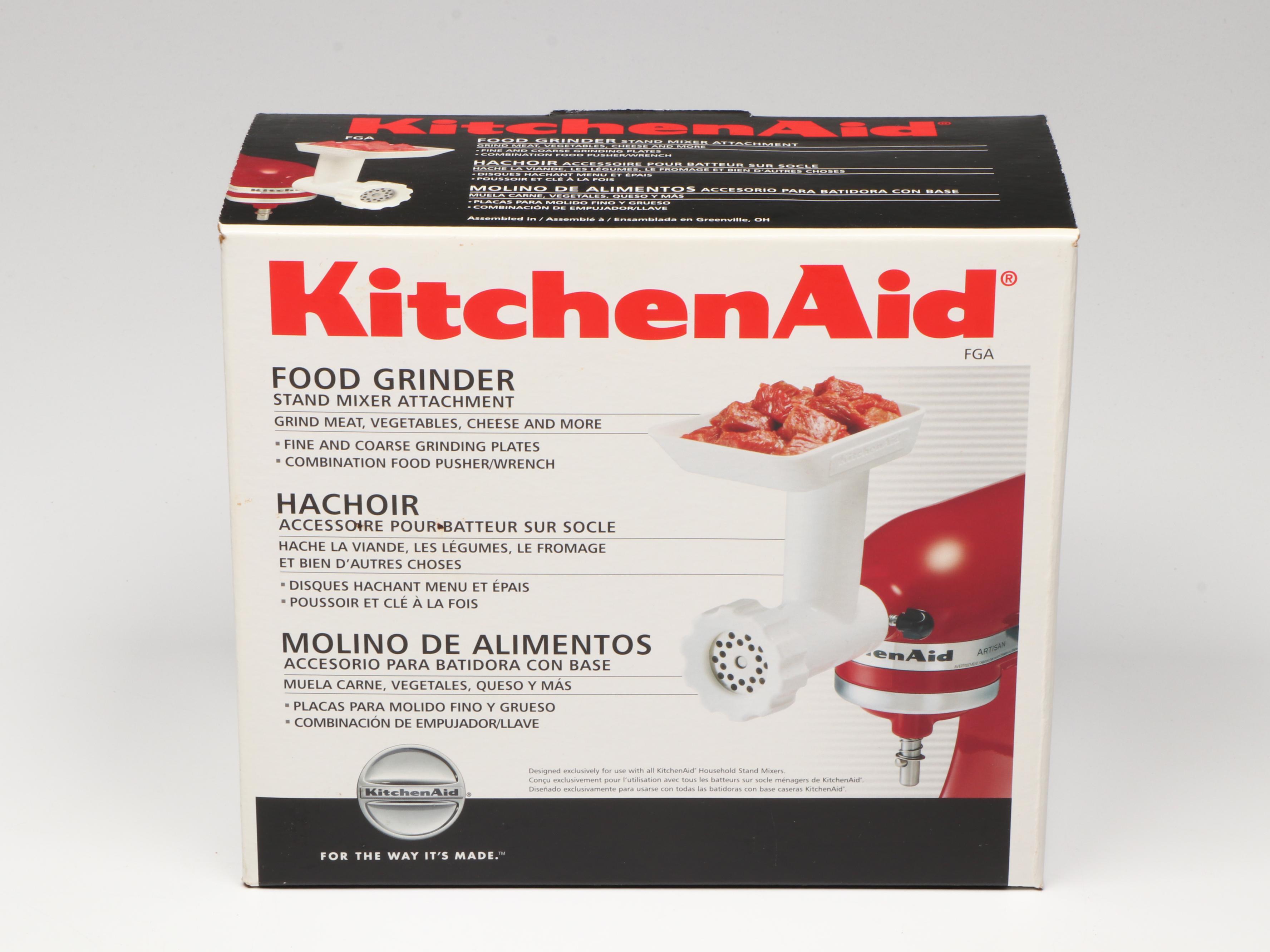 KitchenAid Food Grinder with Glass Containers and Other Kitchenware