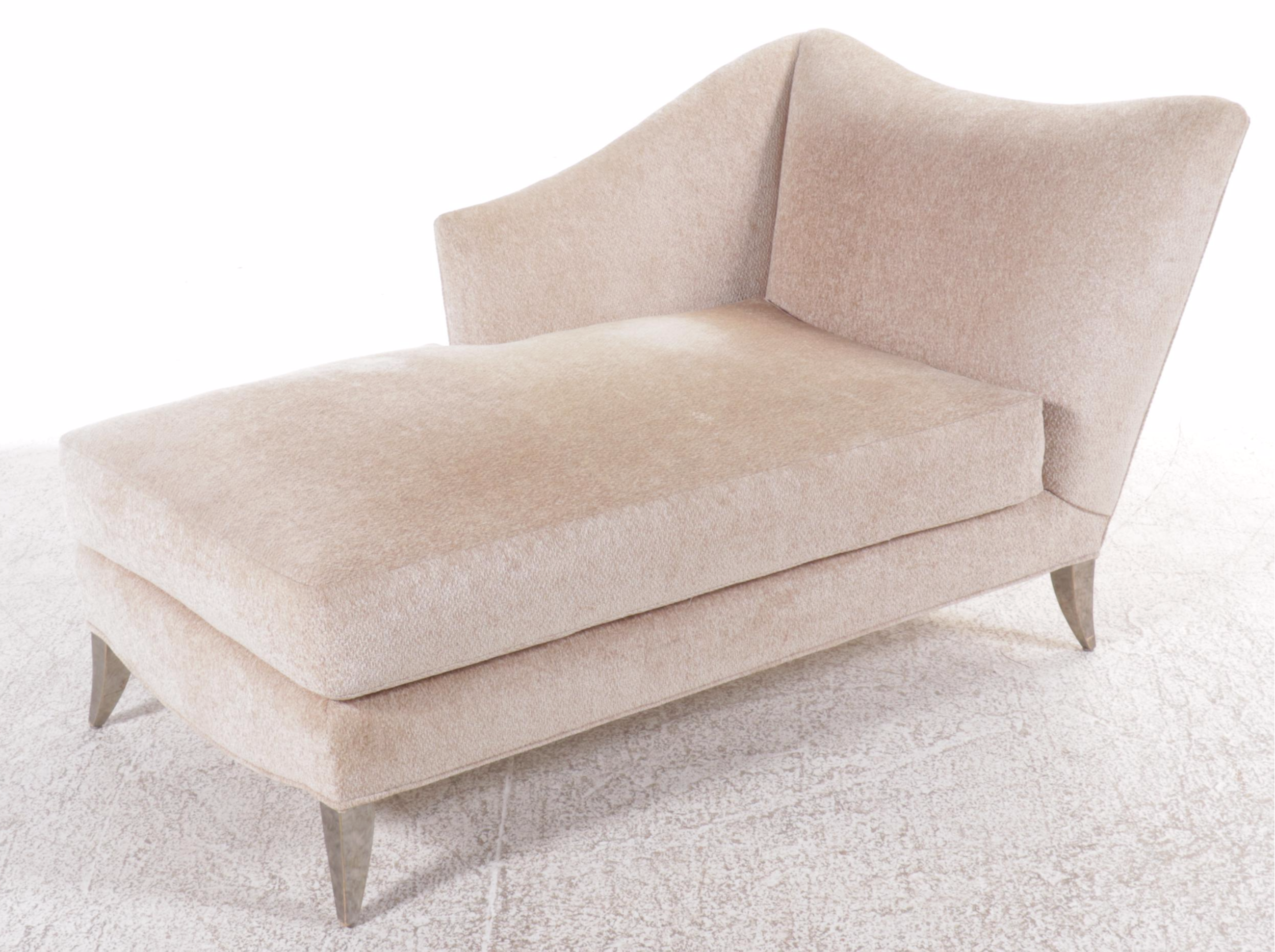 Chenille Upholstered Chaise Lounge