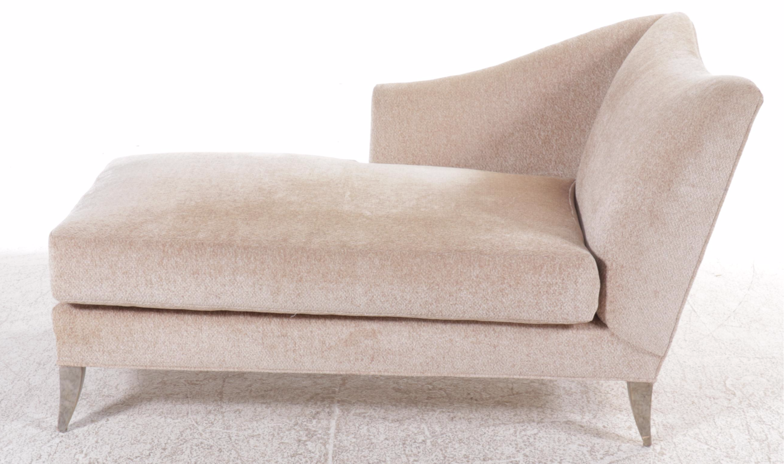 Chenille Upholstered Chaise Lounge