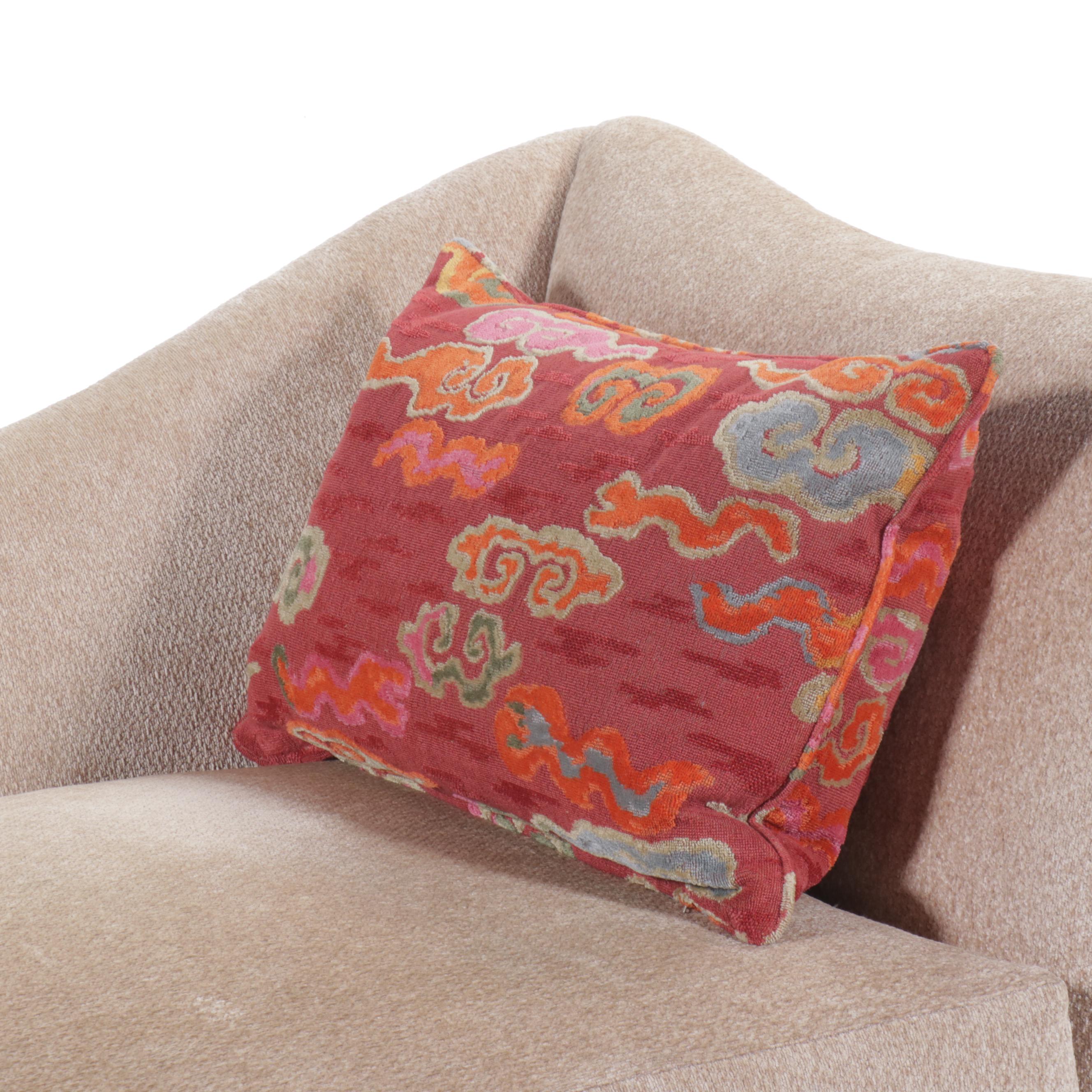 Chenille Upholstered Chaise Lounge