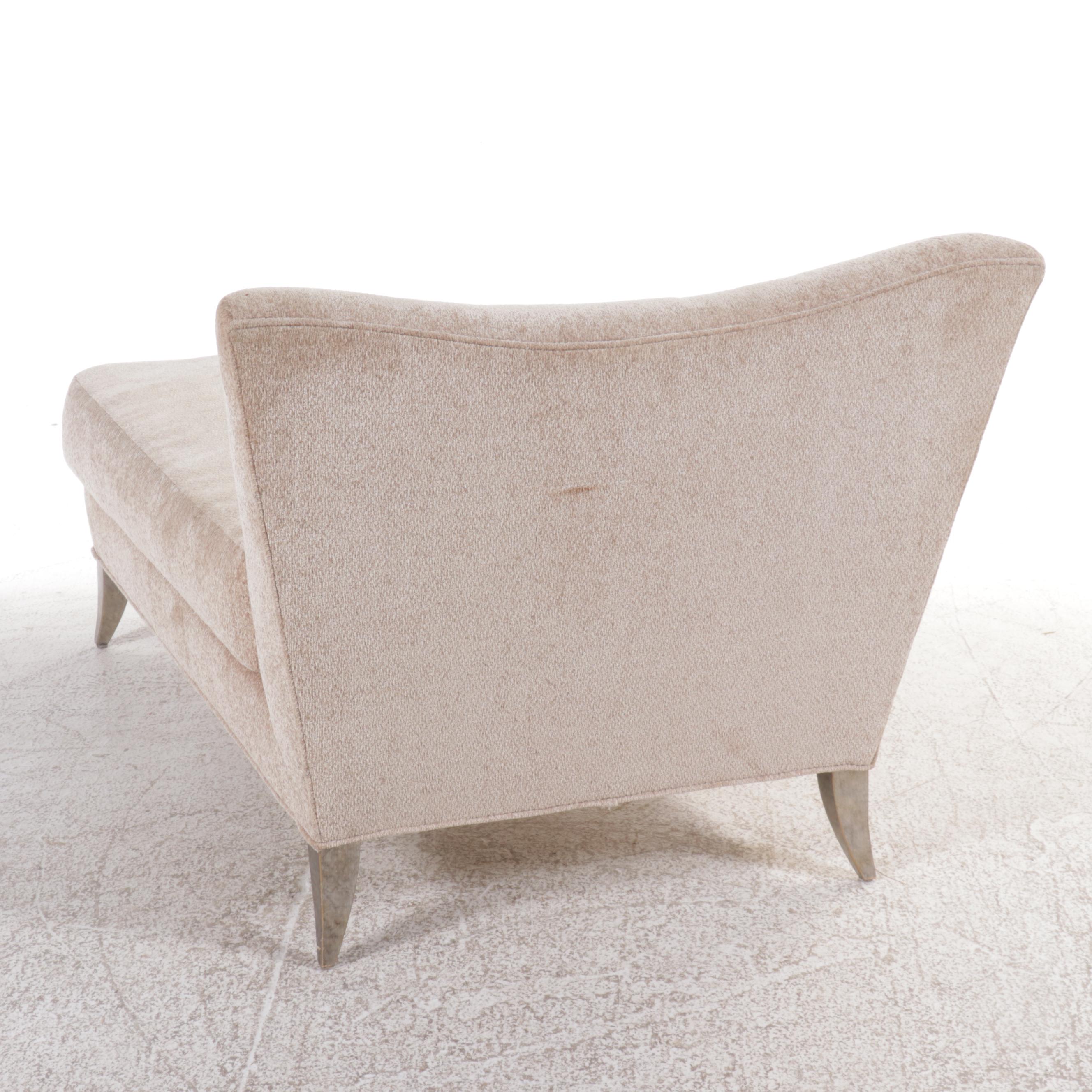 Chenille Upholstered Chaise Lounge