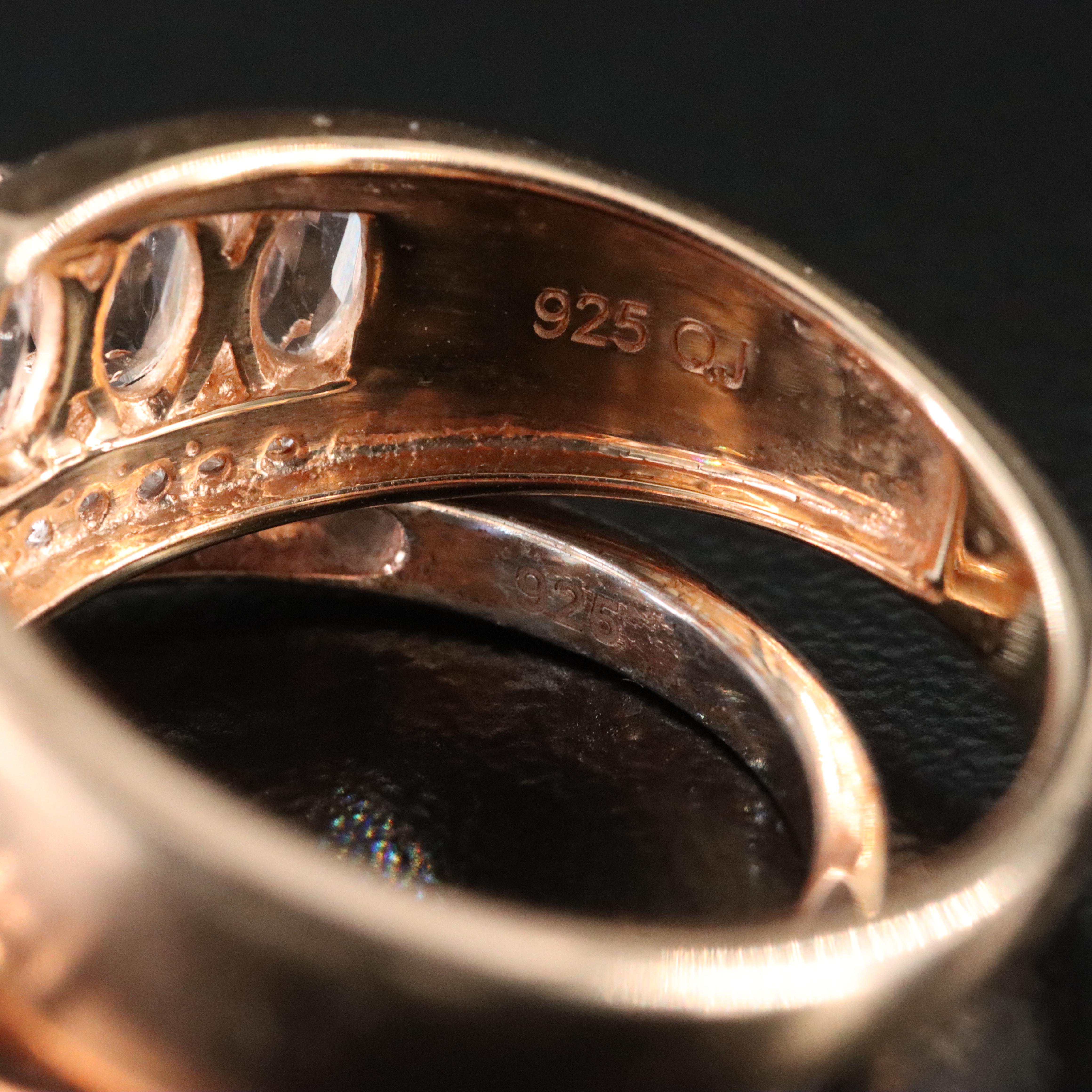 Sterling Morganite and Diamond Rings