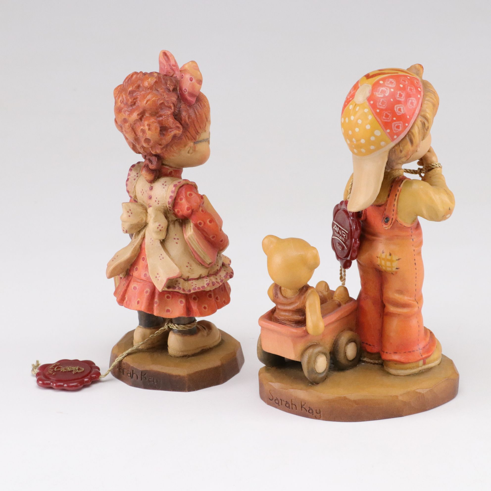 Sarah Kay for ANRI Woodcarved "Yule Tide", "Helping Mother" and More Figurines
